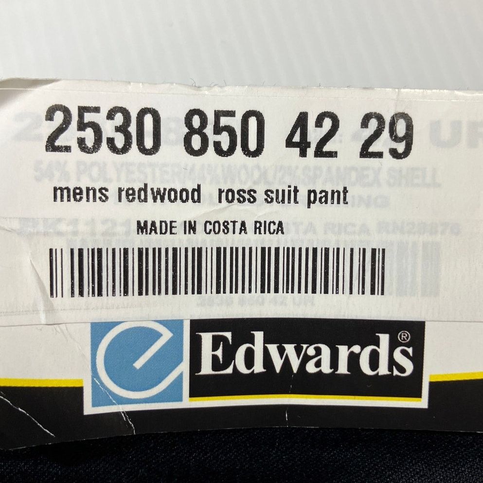 Other NWT Edwards Redwood & Ross Black Wool Blend Pants 42 x 29 Size US 42 / EU 58 - 7 Thumbnail