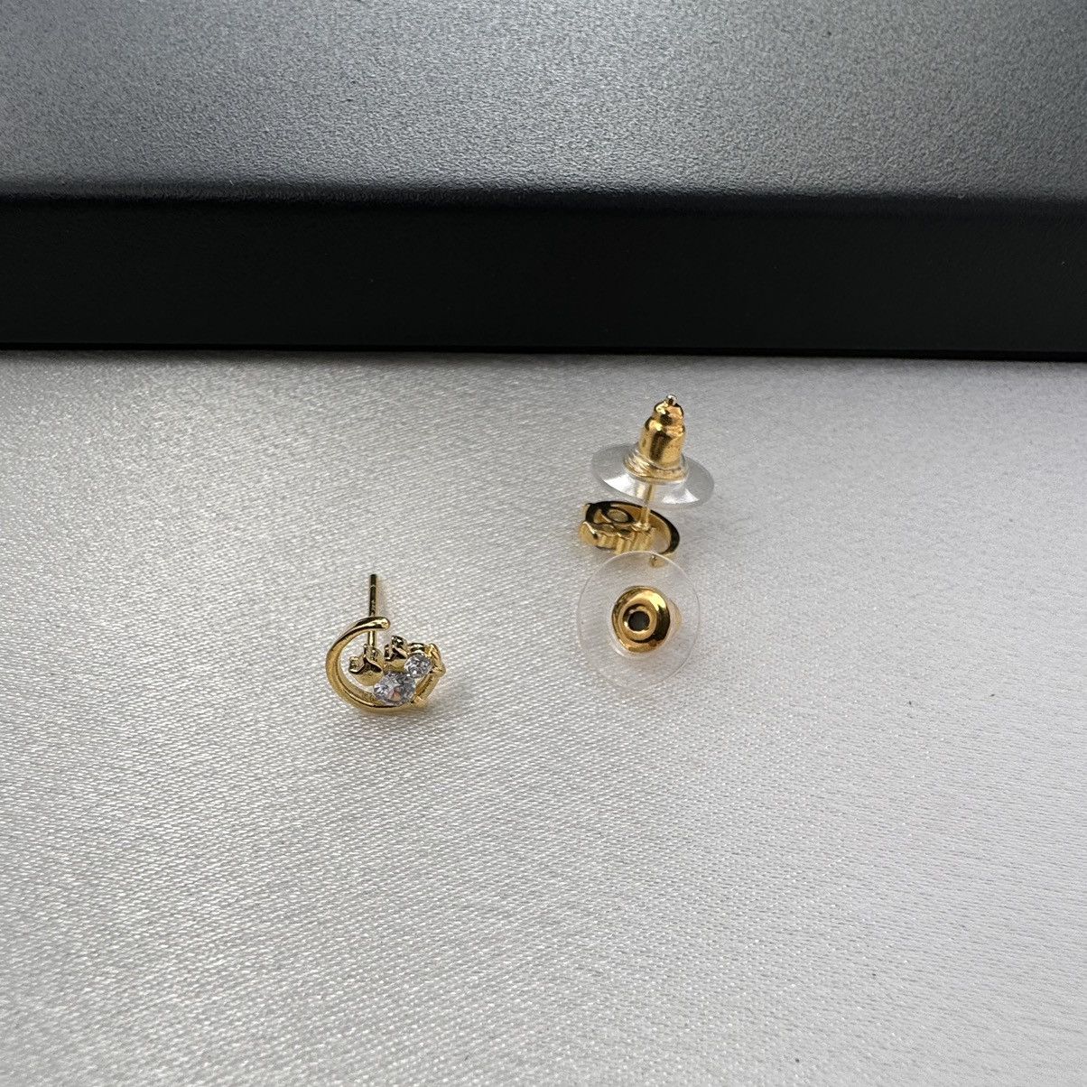 Designer Small CZ Moon Cat Stud Earrings for Women Size ONE SIZE - 4 Thumbnail