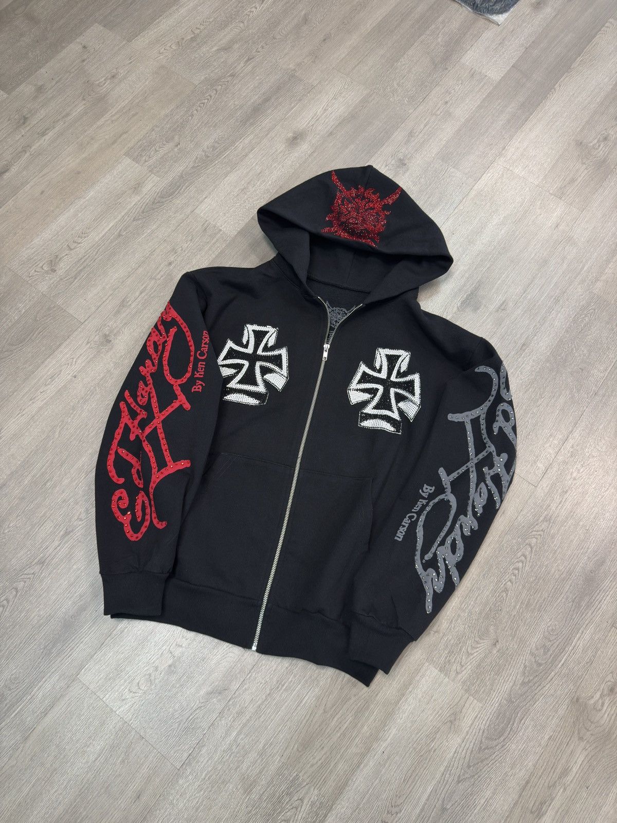 Ed Hardy × Ken Carson Ed Hardy x Ken Carson Xman Rhinestone Zip 