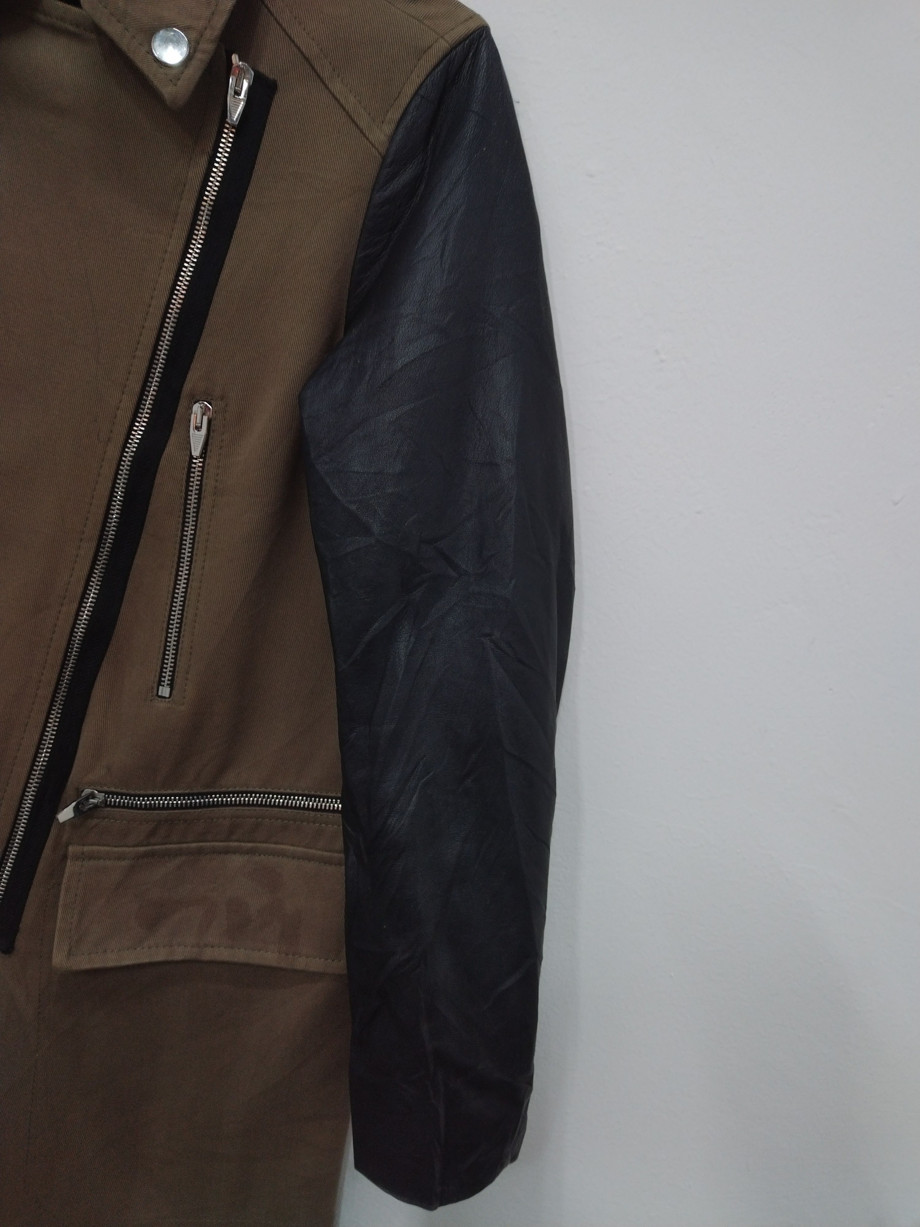 Genuine Leather × Zara Denim + Leather long Jacket Zara Size US S / EU 44-46 / 1 - 4 Thumbnail