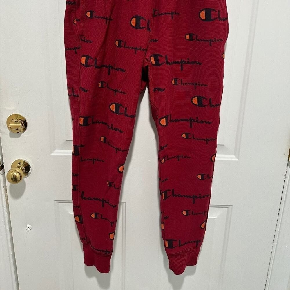 Champion Vintage Champion Reverse Weave Joggers - Red All-Over Logo Size US 34 / EU 50 - 2 Thumbnail