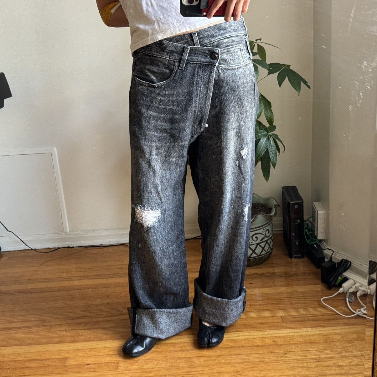 R13 R13 WIDE LEG CROSSOVER JEANS Size 26" / US 2 / IT 38 - 4 Thumbnail