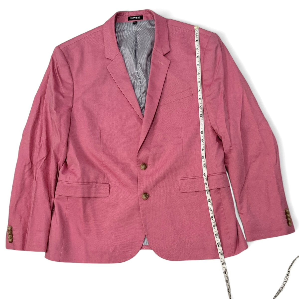 Express Express Pink Suit 44 Short Extra Slim Fit Flaw 44s 44c Size 44S - 4 Thumbnail