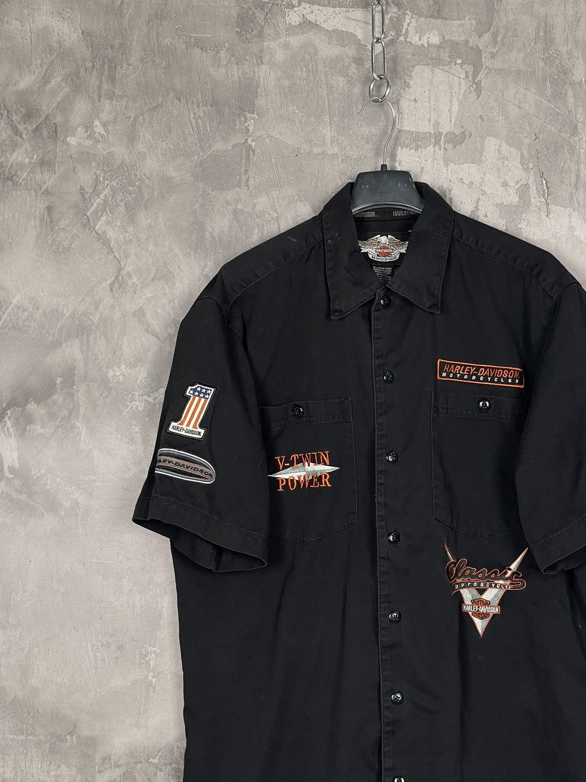 Harley Davidson Harley Davidson Big Embroided Logo Y2K Bike Shirt Button Ups Size US M / EU 48-50 / 2 - 4 Thumbnail