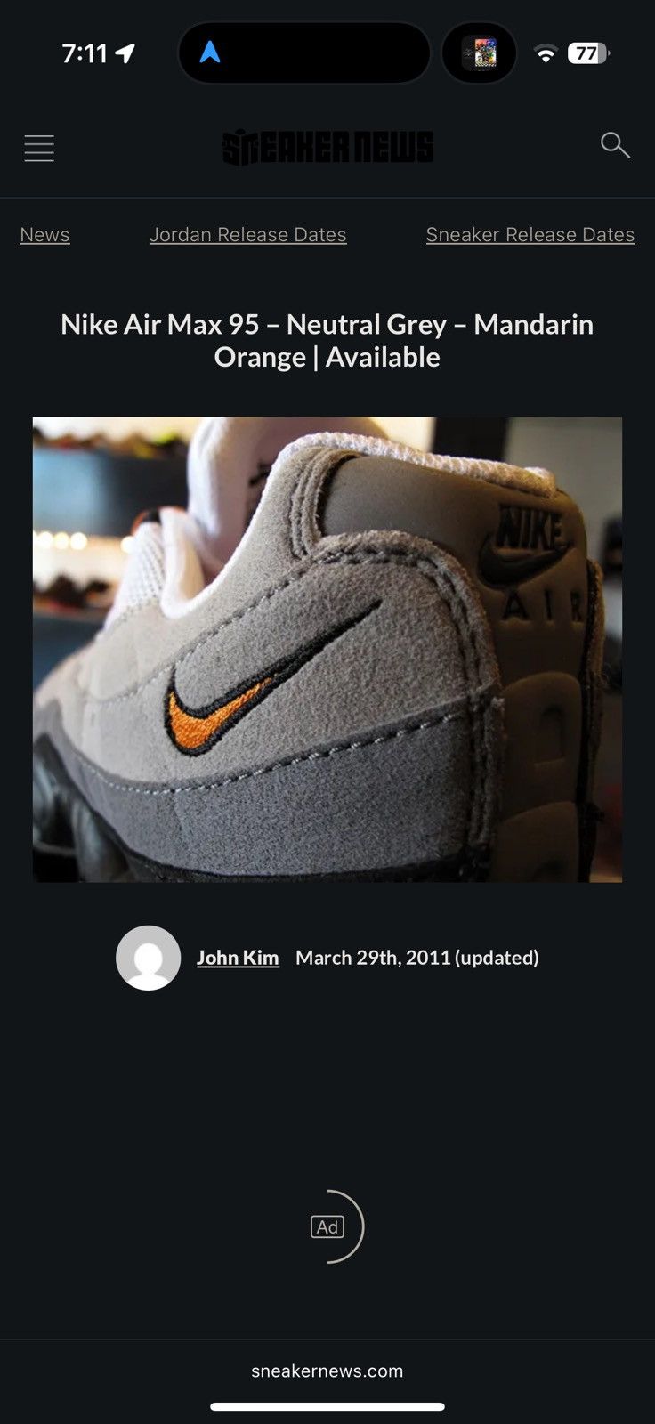 Nike S/S 2011 Nike Air Max 95 "Bright Mandarin" Size US 9.5 / EU 42-43 - 7 Thumbnail