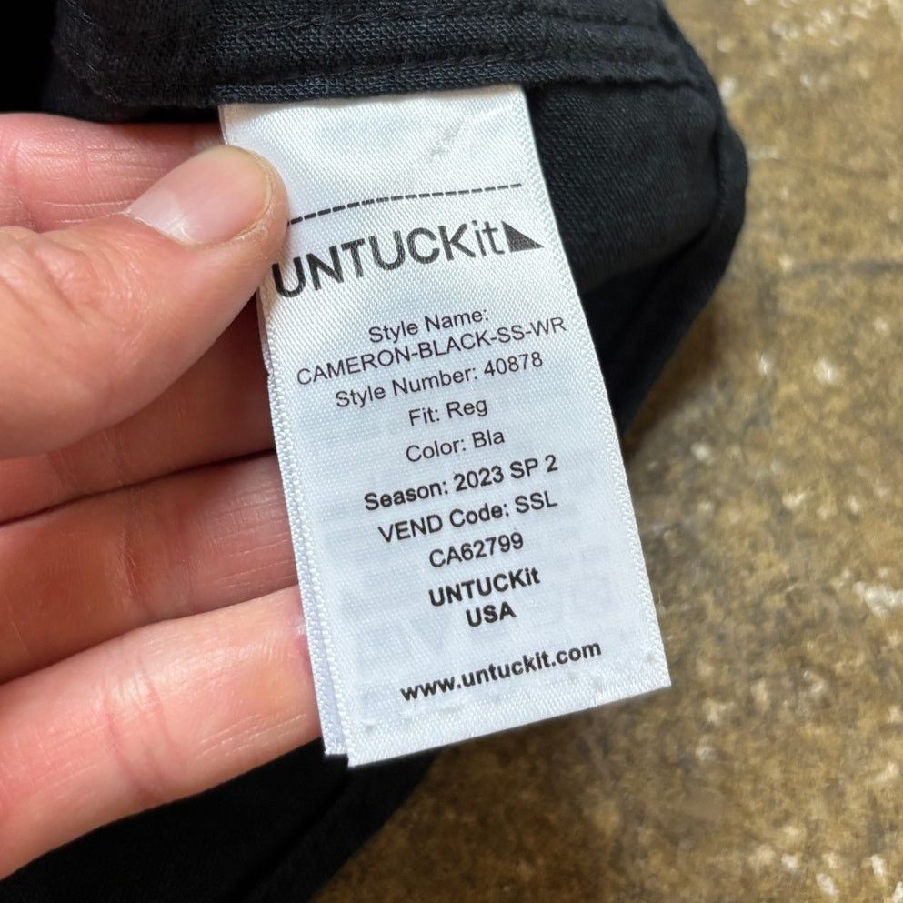 UNTUCKit Untuckit Cameron Black Linen Button Up Shirt Men's Large Size US L / EU 52-54 / 3 - 7 Thumbnail