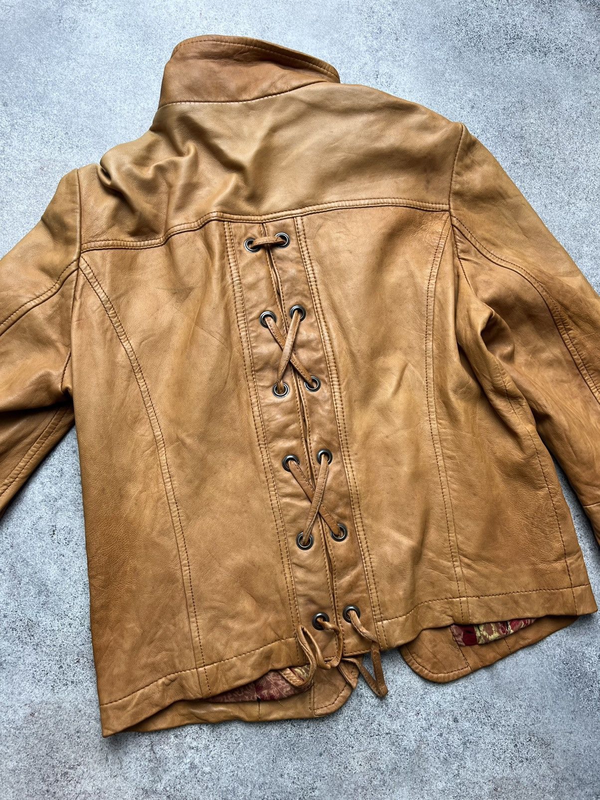 Just Cavalli Just Cavalli vintage boho leather biker jacket with stripes Size S / US 4 / IT 40 - 24 Thumbnail