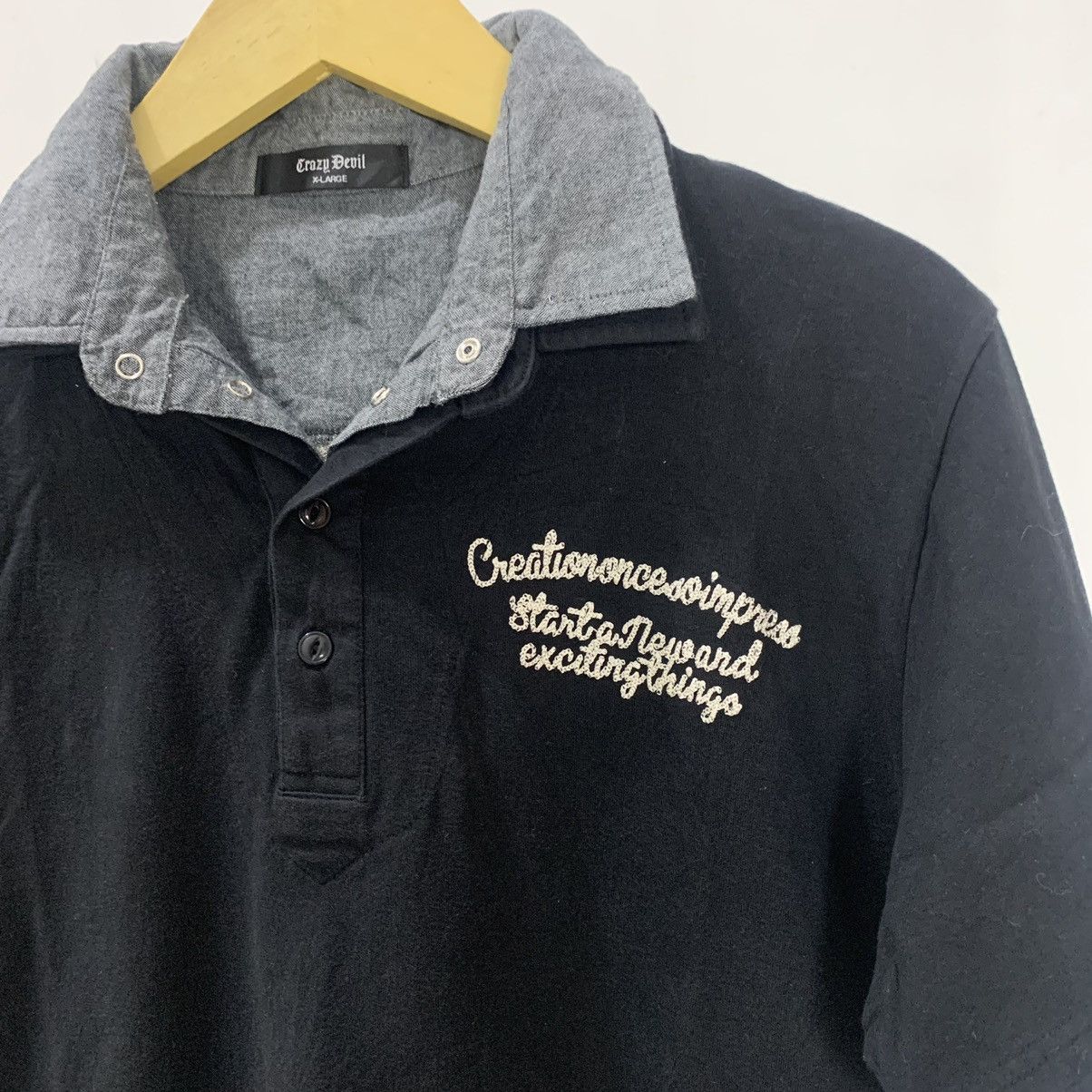 If Six Was Nine × Japanese Brand × Le Grande Bleu (L.G.B.) Crazy Devil embroidery Japanese Traditional Colar shirt Size US L / EU 52-54 / 3 - 3 Thumbnail
