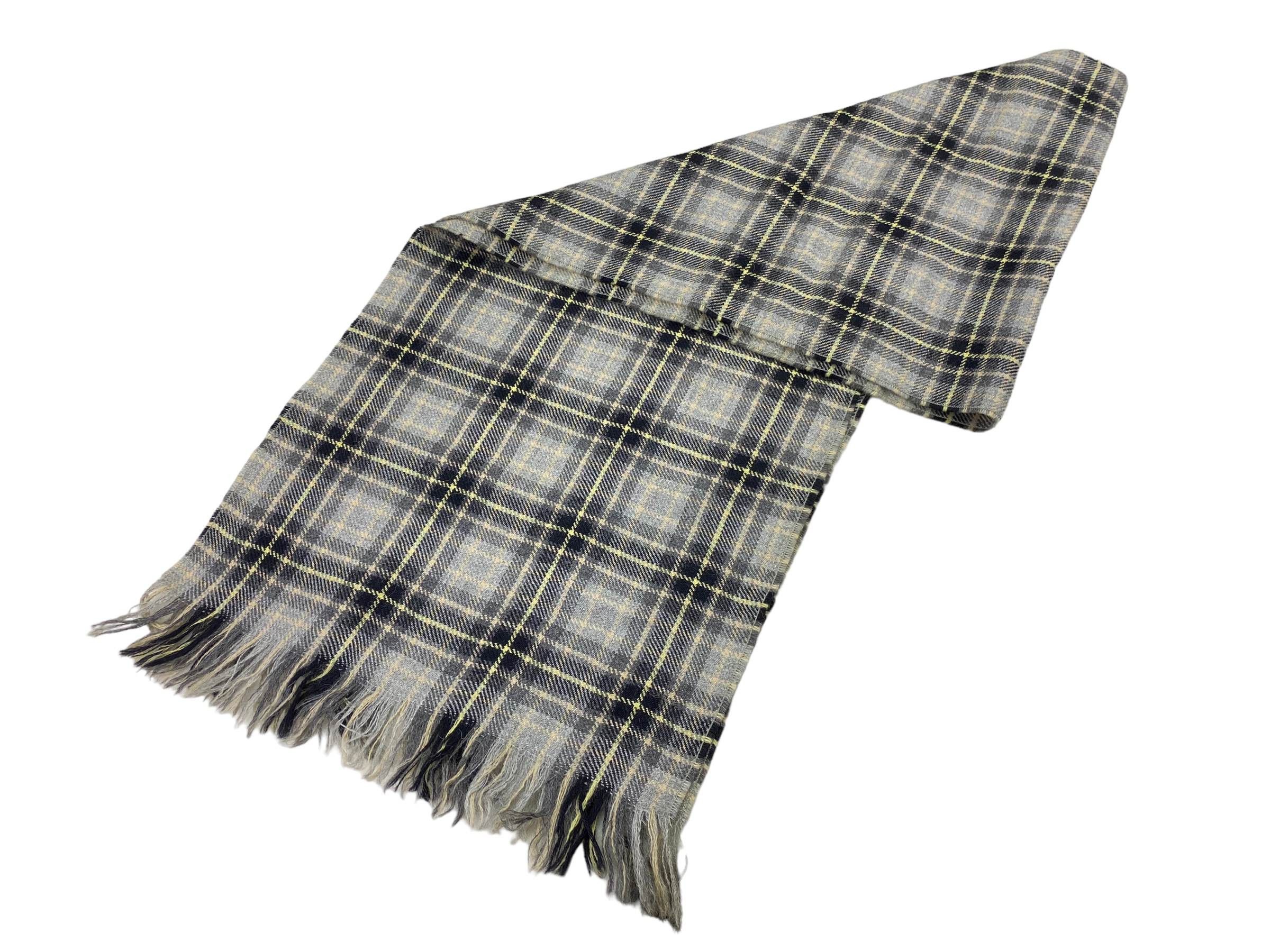 Vintage Vintage Georges Rech Paris Gray Checkered Wool Scarf Size ONE SIZE - 7 Thumbnail