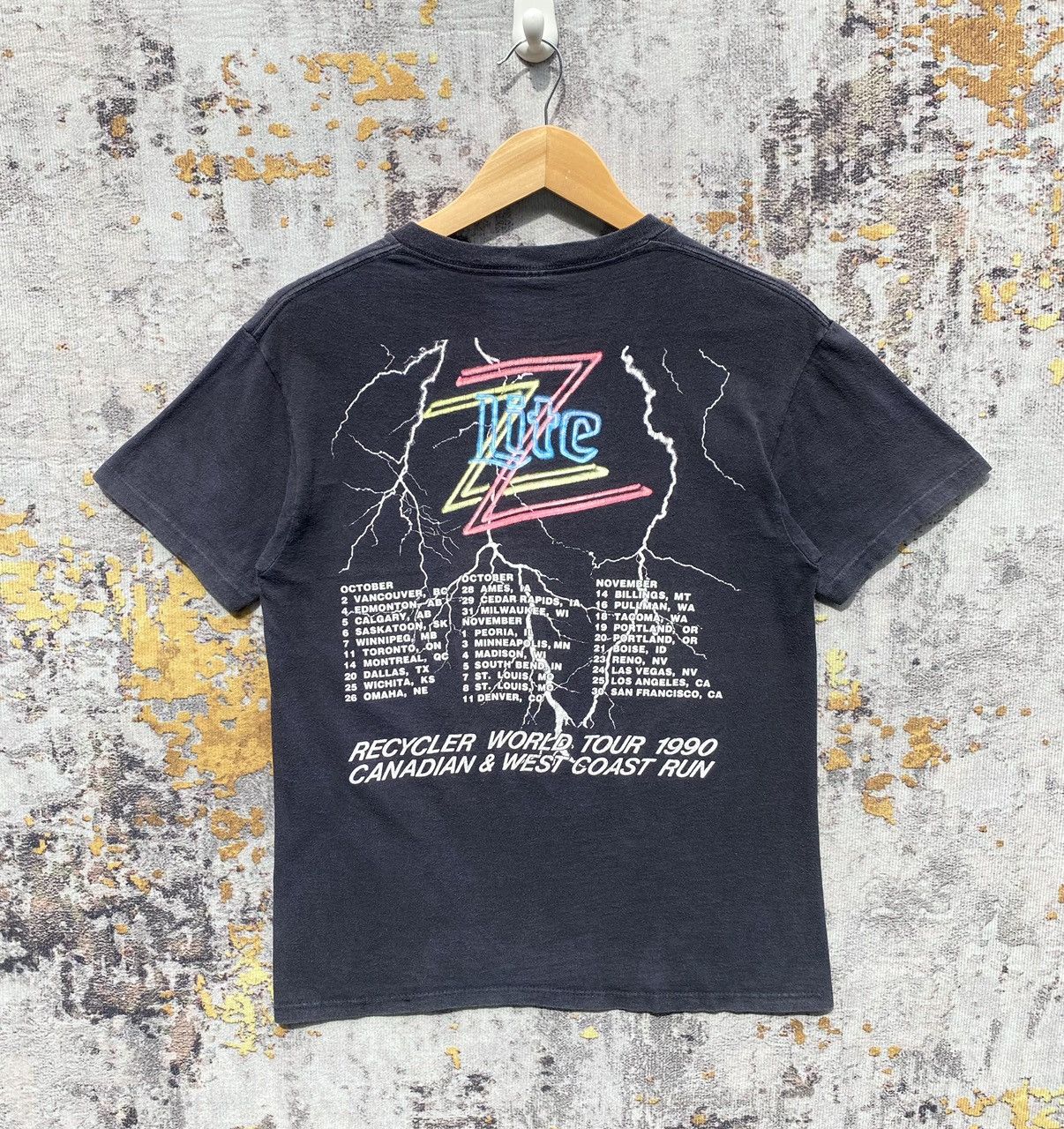 Band Tees × Vintage Vintage ZZ Top Recycler World Tour 1990 Shirt Distressed Size US S / EU 44-46 / 1 - 2 Thumbnail