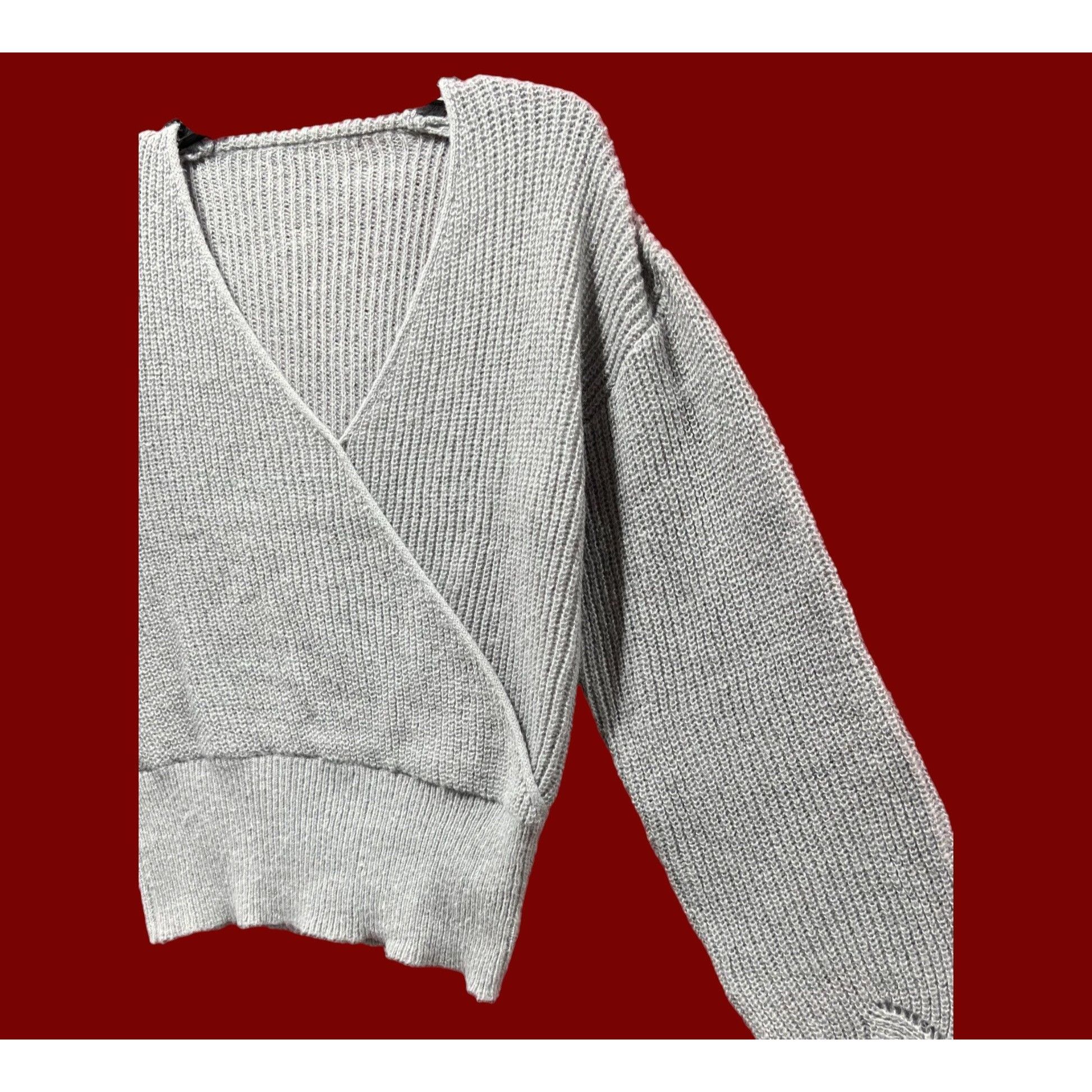 Other Cupshe - Women's Sweater Surplice Neck Rib Tops Long Sleeve Size L / US 10 / IT 46 - 16 Thumbnail