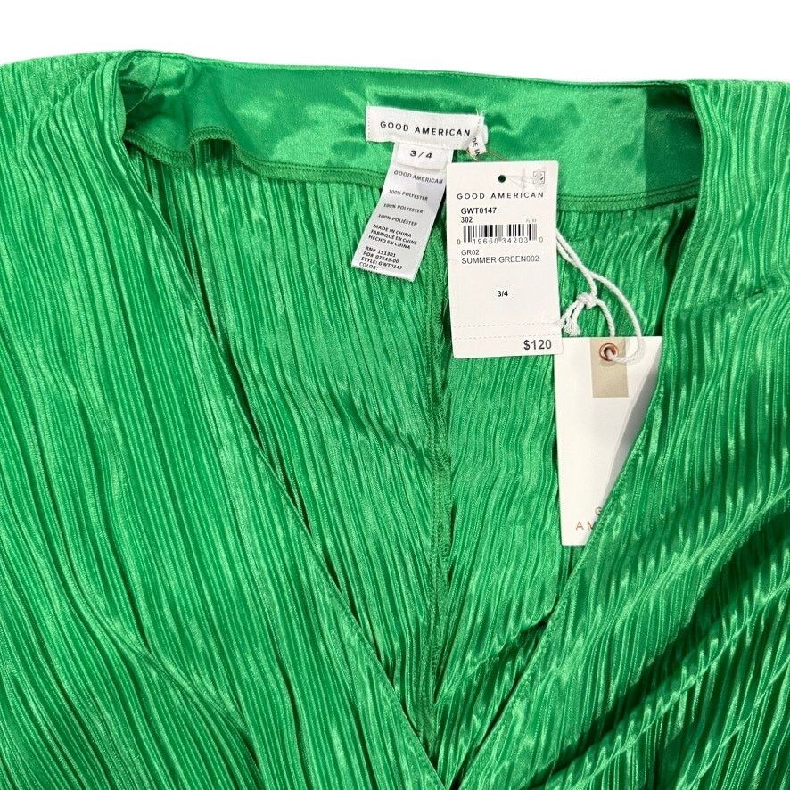 Good American Good American Plisse Sculpted Long Sleeve Cropped Top Size L / US 10 / IT 46 - 4 Thumbnail