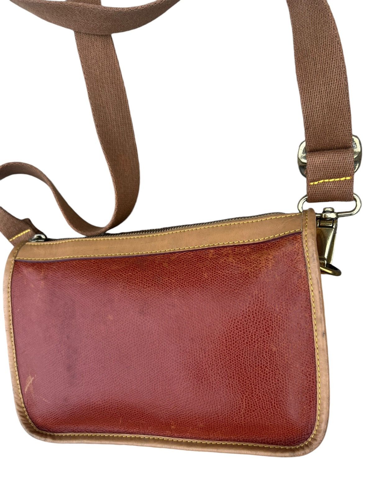 Leather Vintage 90s Upla Paris Scratches Patina Leather Sling Bag Size ONE SIZE - 12 Thumbnail