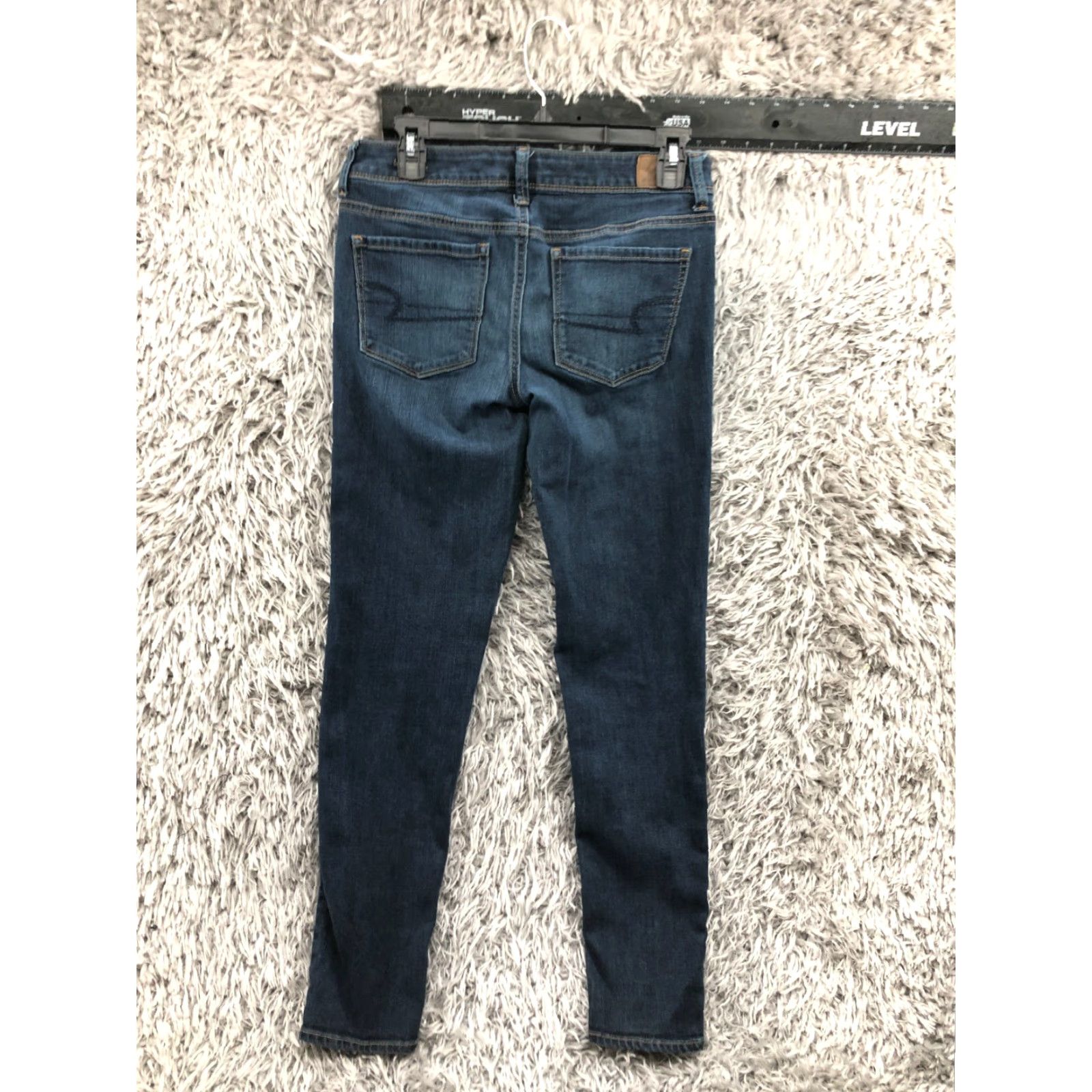 American Eagle Outfitters American Eagle Super Skinny Jeans Womens Size 6 Long Medium Wash Blue SMALL FLAW Size 28" / US 6 / IT 42 - 7 Thumbnail