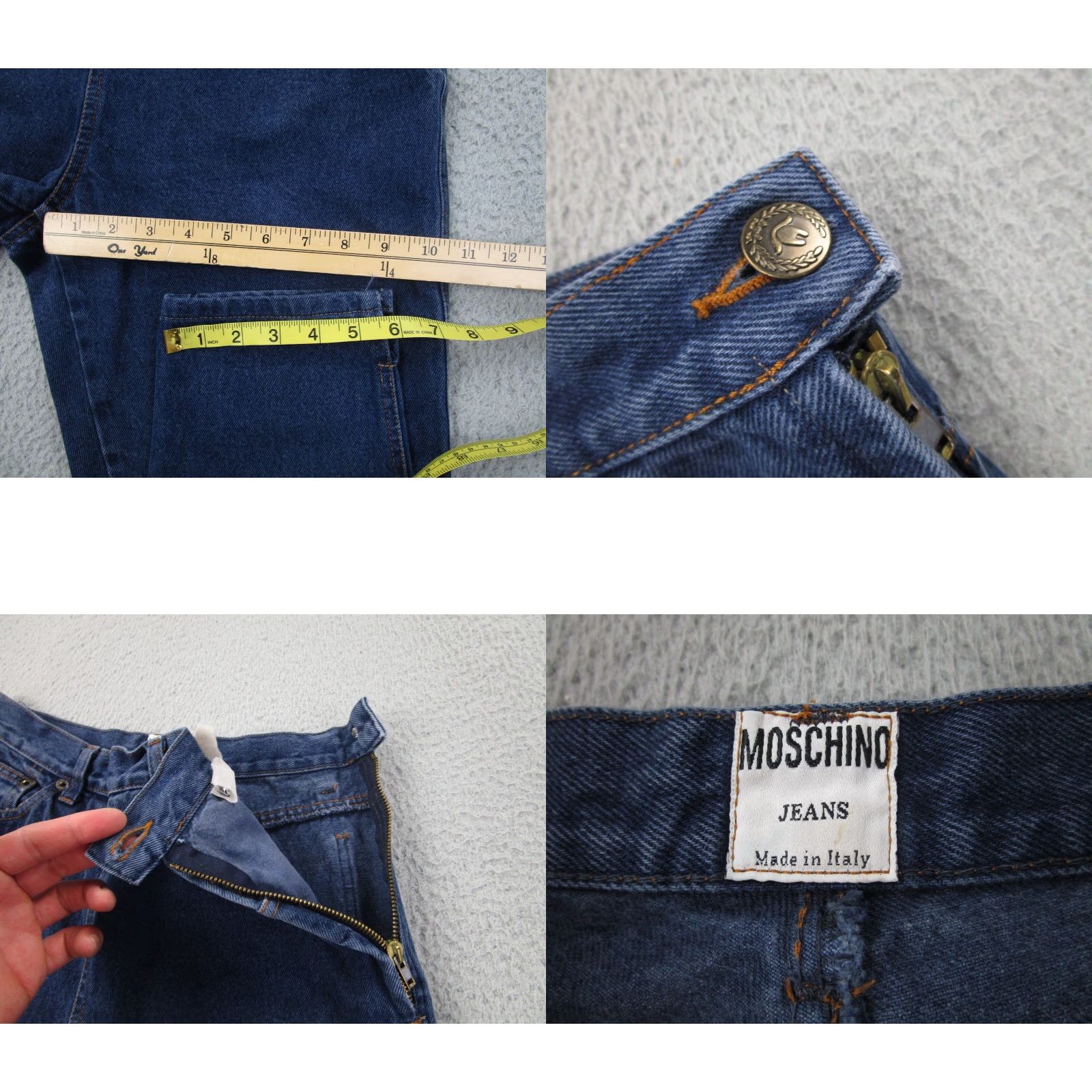 Moschino VINTAGE Moschino Jeans Womens 29 10 US High-Rise Mom 90s Hippie Boho Peace Y2K Denim Blue Pants Womens Jeans Size 32" / US 10 / IT 46 - 8 Thumbnail