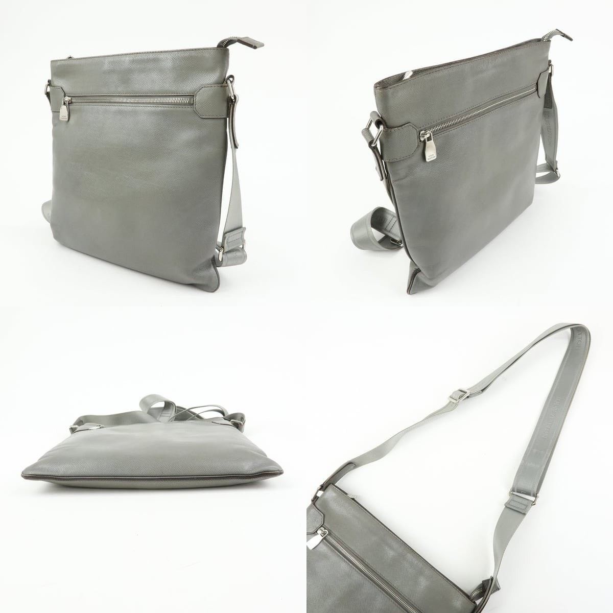 Louis Vuitton Louis Vuitton Taiga Sasha Crossbody Bag Leather Gray Size ONE SIZE - 3 Thumbnail