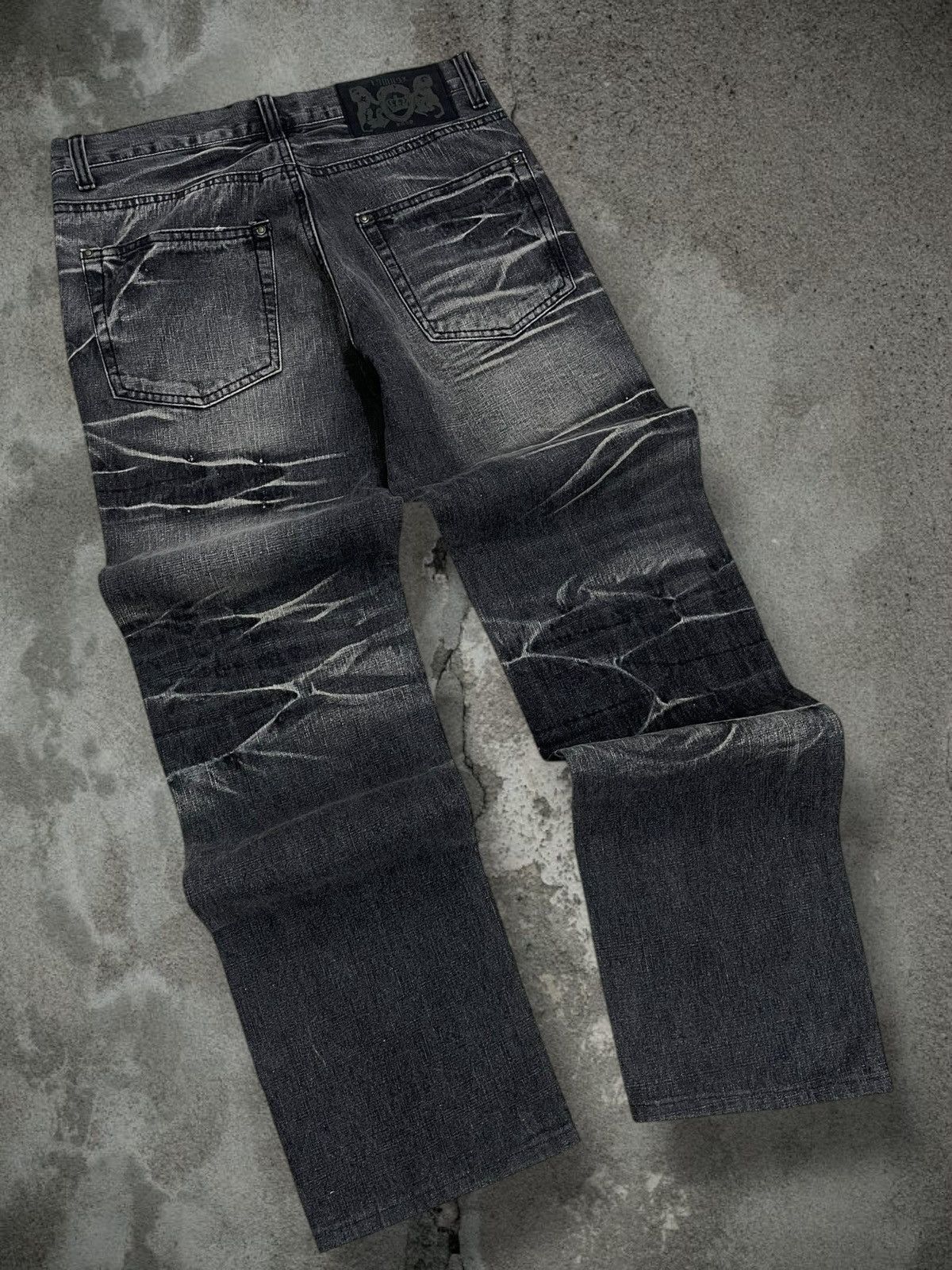 LOWBOX Vintage Og 1990s Japan Designer Lowbox Tribal Spiral Denim Size US 29 - 7 Thumbnail