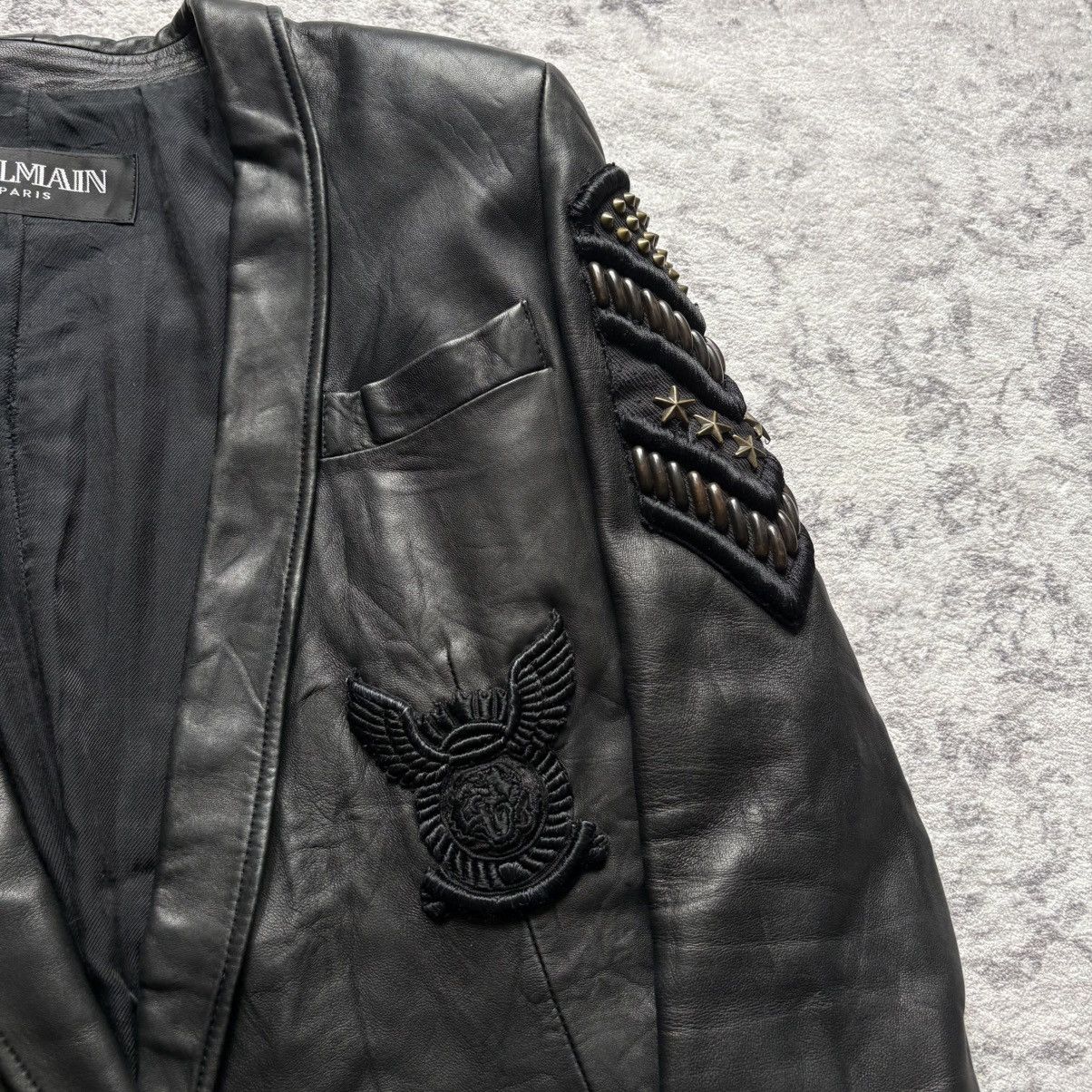 Balmain Balmain SS10 Military Patch Leather Blazer Jacket | Size 38 Size 38R - 2 Thumbnail
