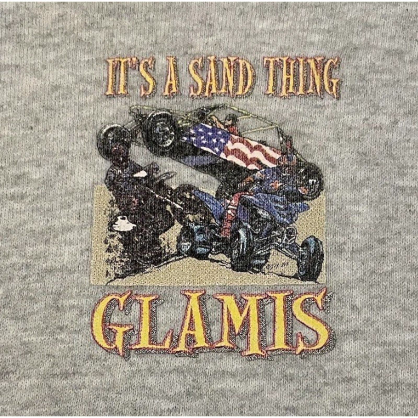 Vintage VINTAGE Glamis Just Dune It Faded Nike Parody Hoodie 2XL Gray Mens Sweatshirt Motorcycle Motocross Racing 90s Grunge Shirt Size US XXL / EU 58 / 5 - 4 Thumbnail