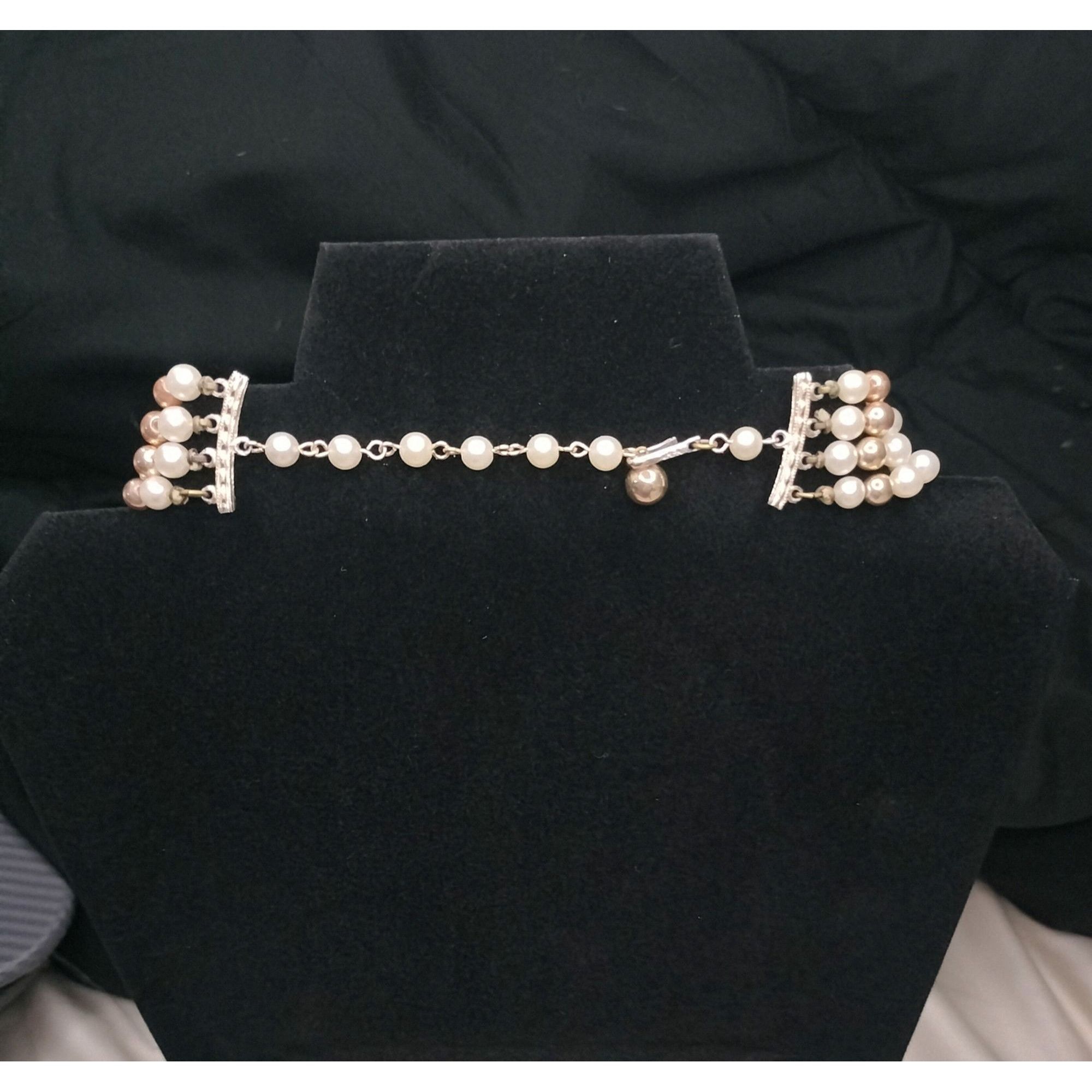 Vintage Vintage Multi Strand Faux Pearl Necklace White Gold Tone Dec Size ONE SIZE - 3 Thumbnail