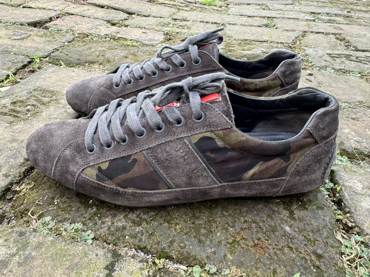 Prada Authentic 💫Prada💫 (4E2854) Trainers Grey Camouflage suede… Size US 8.5 / EU 41-42 - 1 Thumbnail