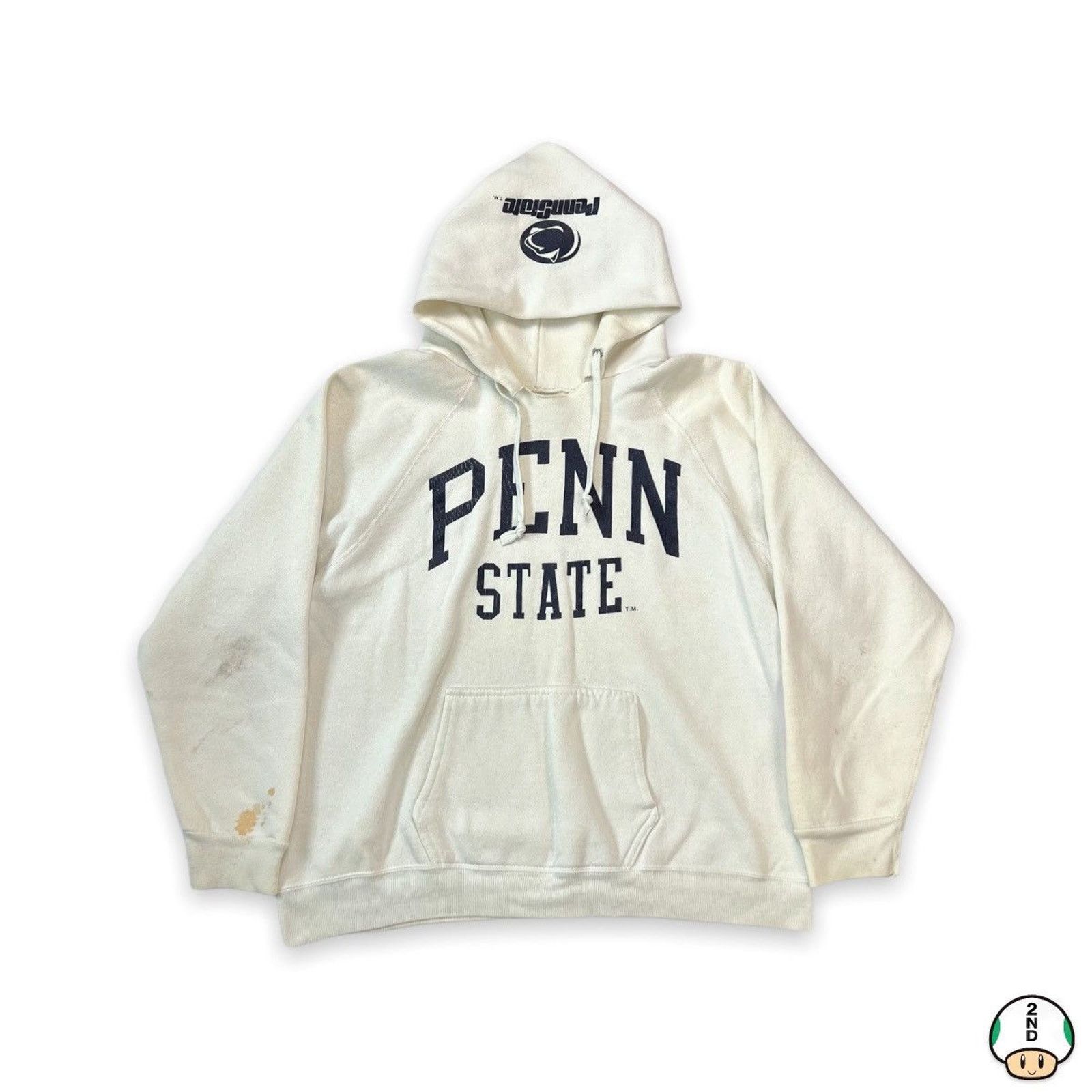 NCAA × Vintage Vintage 90s Penn State University Hoodie USA Thrash Pullover Size US S / EU 44-46 / 1 - 1 Thumbnail