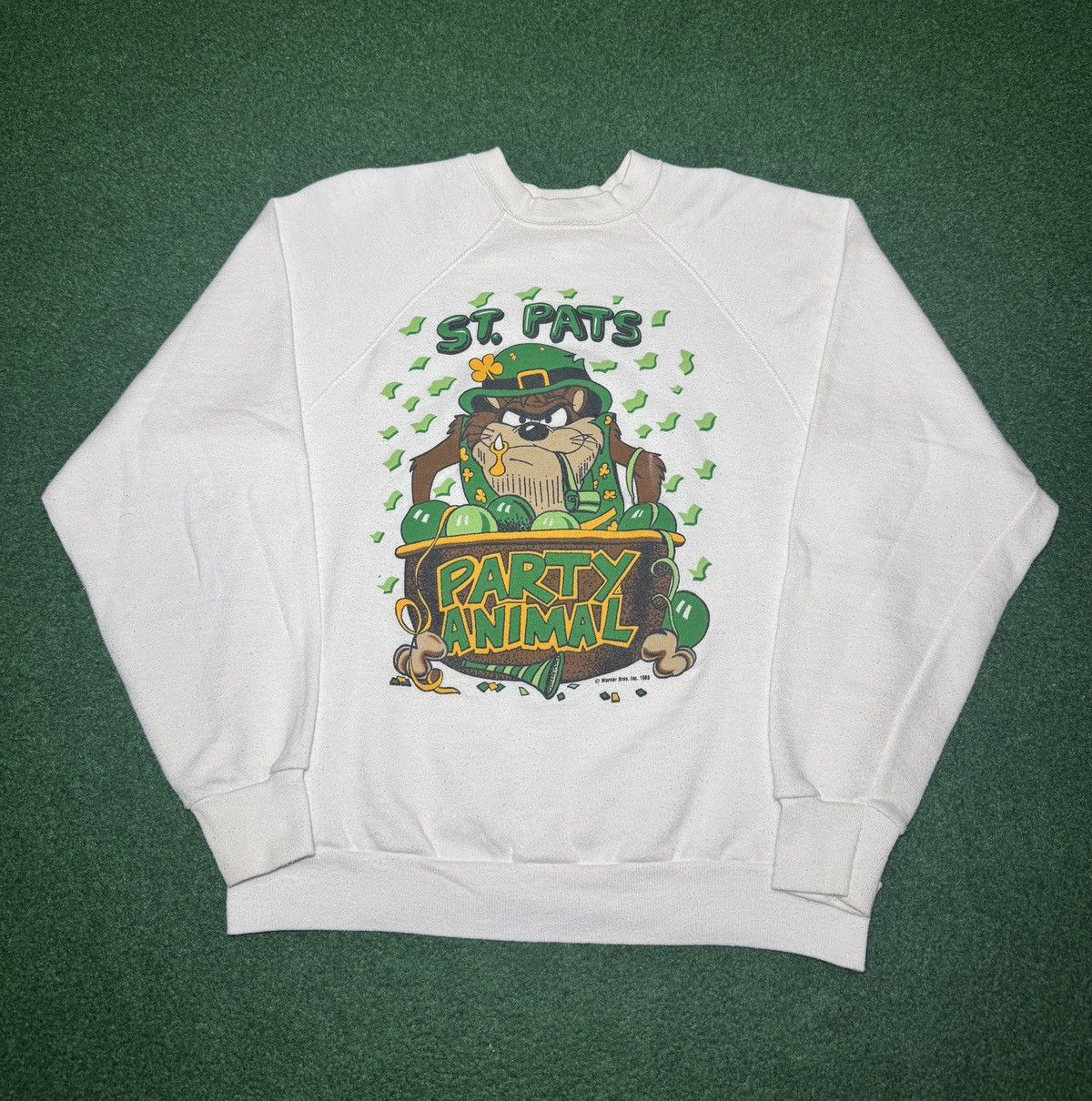Vintage Vintage St Patricks Taz Looney Tunes 80s Pattys Sweatshirt Size US M / EU 48-50 / 2 - 1 Thumbnail