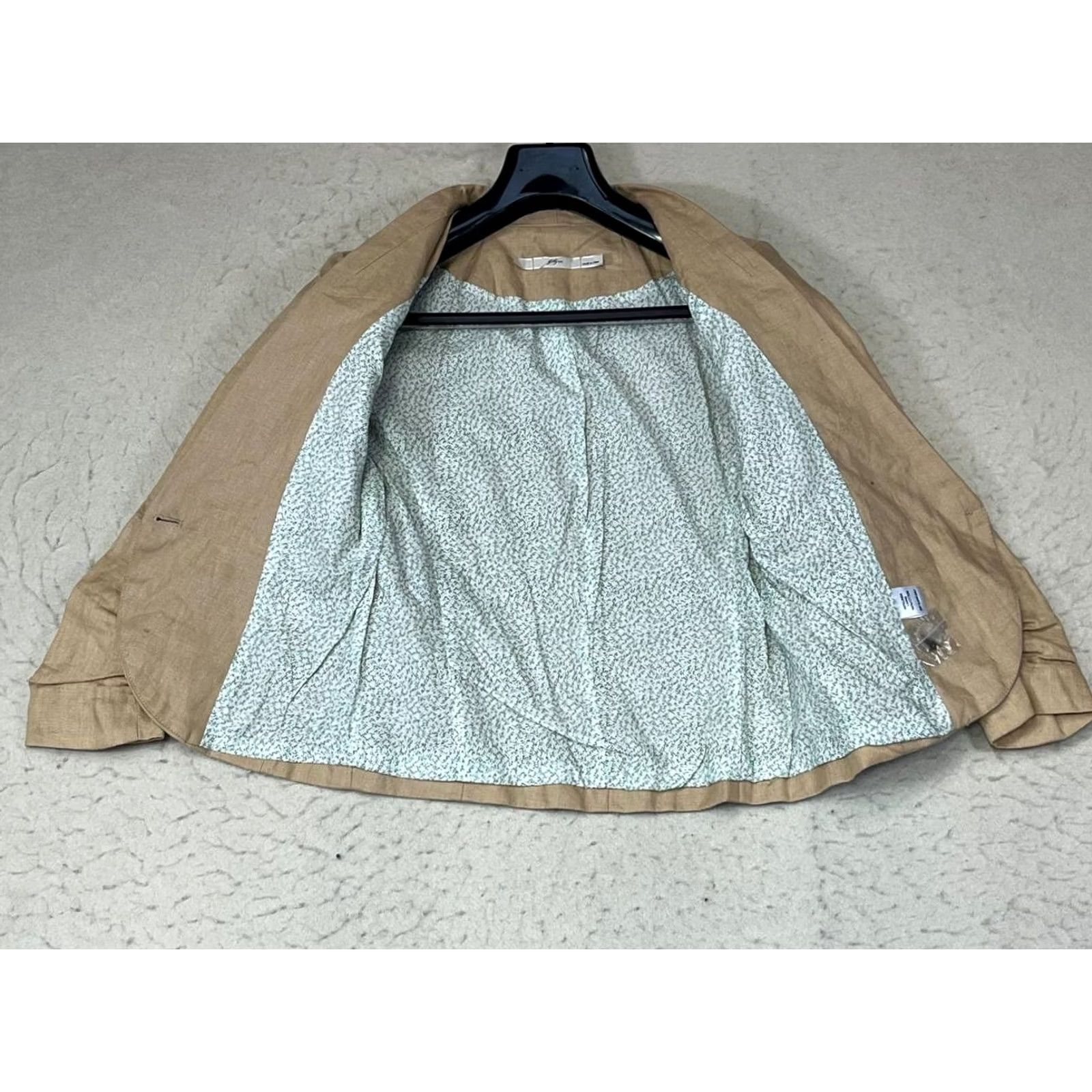 Vintage Gibson Blazer Jacket Beige XS Womens Linen Single-Breasted Shawl Collar 100% Linen Size XS / US 0-2 / IT 36-38 - 6 Thumbnail