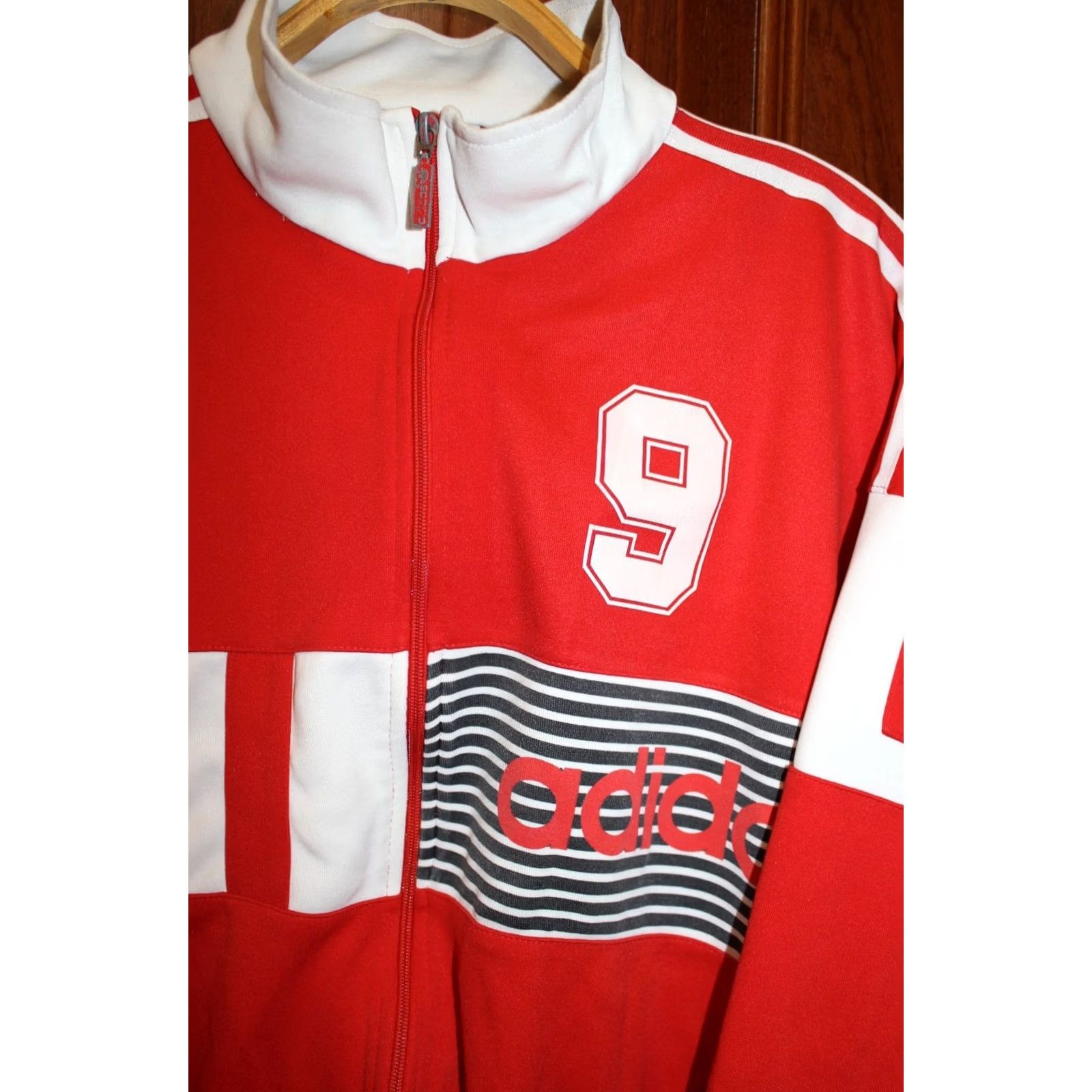 Adidas VINTAGE Adidas Red Track Jacket Denmark Mens Jacket 42-44 Regular Zip 1980s Sports Retro Men’s Red Track Jacket Size US XS / EU 42 / 0 - 2 Thumbnail
