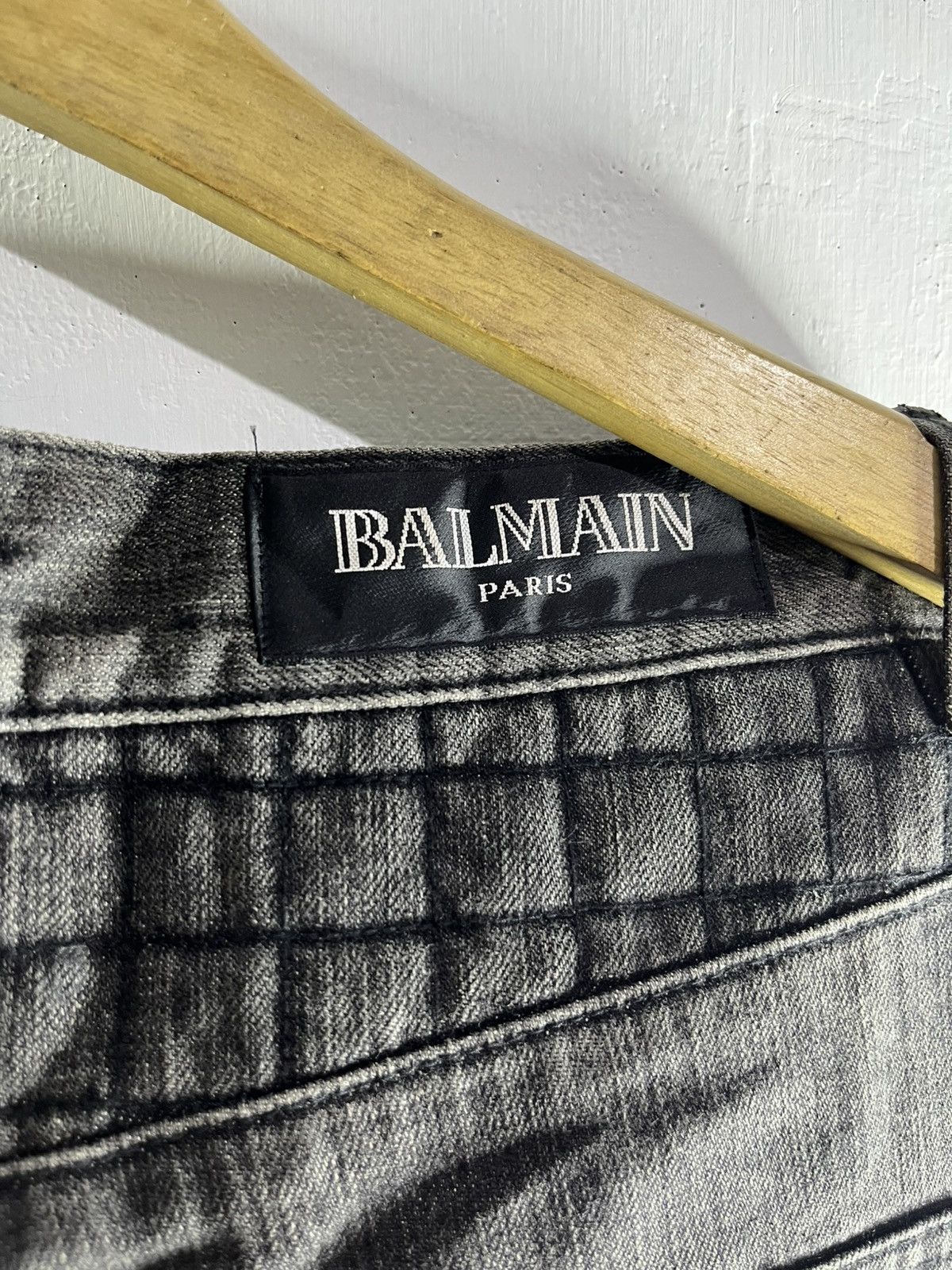 Balmain 2012 christophe decarnin quilted heavy biker jeans Size US 30 / EU 46 - 7 Thumbnail