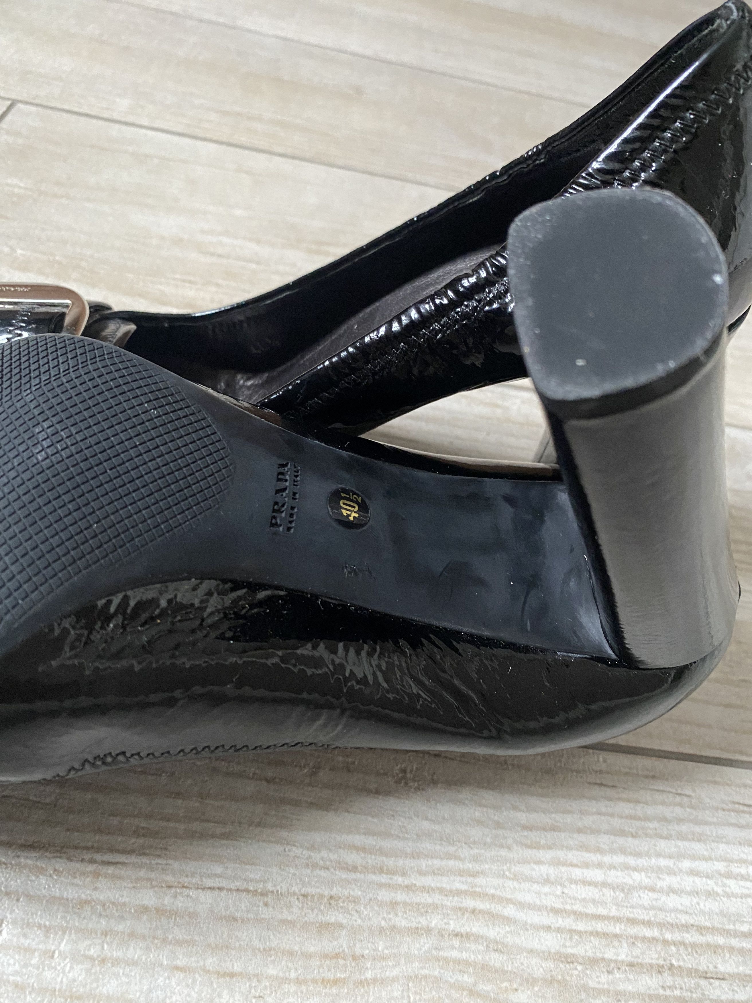 Prada × Vintage Prada Vintage – Black Patent Leather High Heels, M in Italy Size US 9.5 / IT 39.5 - 4 Thumbnail