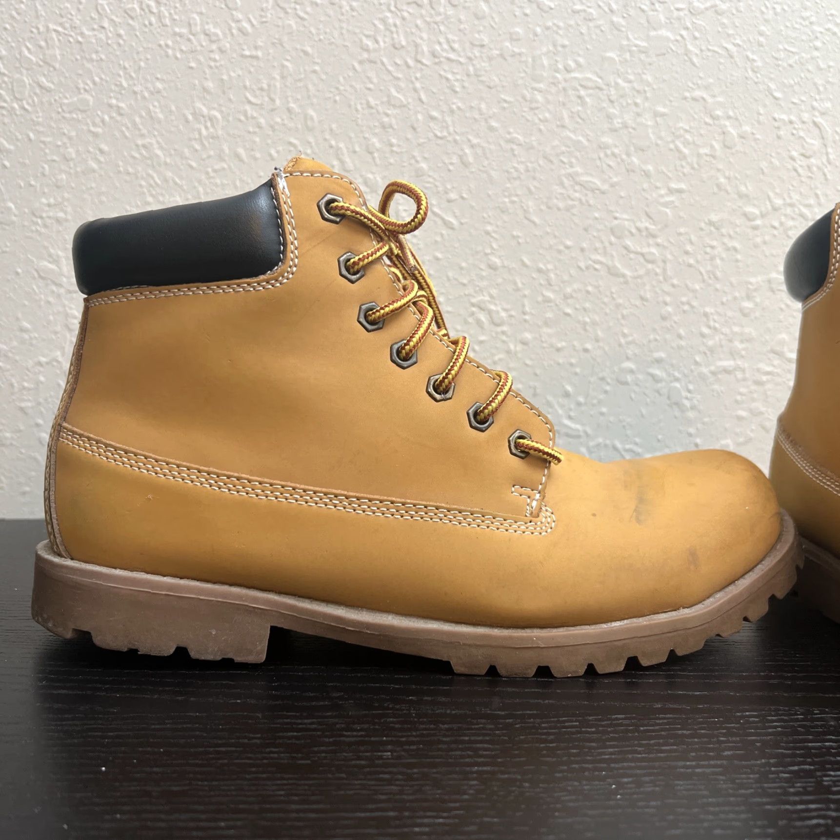 Vintage VINTAGE? Wait item not vintage. So: Men’s Wheat St. John’s Bay Leather Upper Boots Size 11M Boots Mens Wheat Leather Upper Box Included Size US 11 / EU 44 - 4 Thumbnail