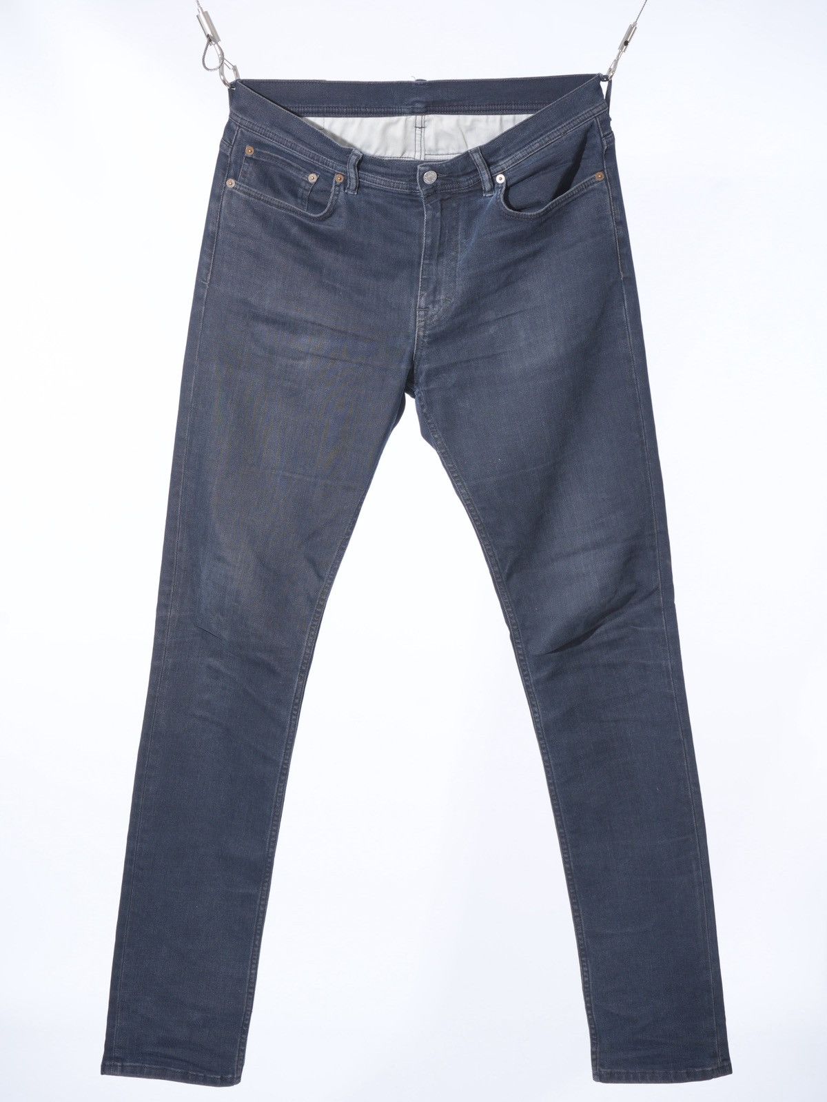 Acne Studios Acne Studios Max Blue Black Slim Fit Denim Jeans 33 Size US 33 - 3 Thumbnail