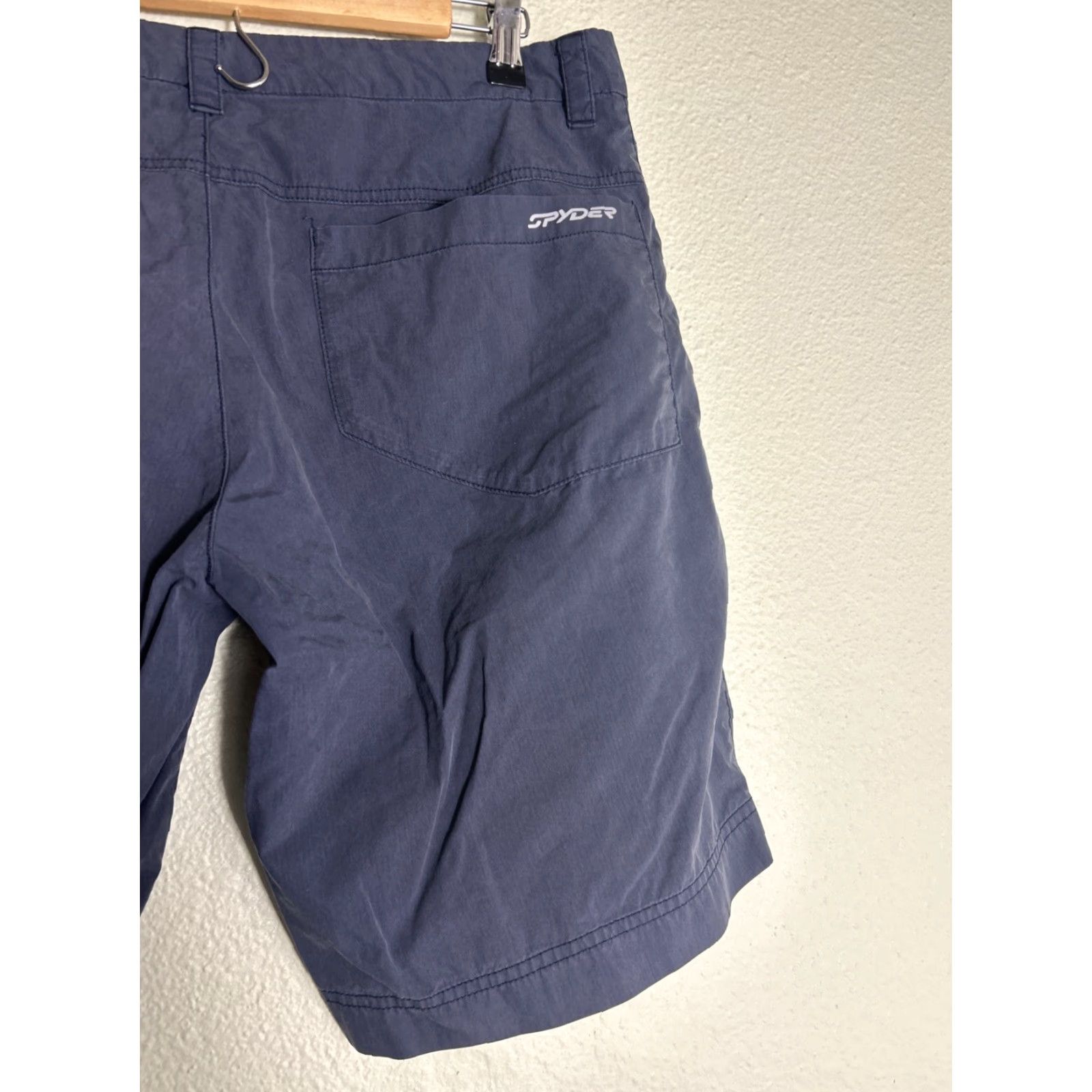 Spyder Spyder Ryder Shorts Gray Mens XL Zip Belt Loops 35x9 Cotton Nylon Solid Logo 9in Inseam Casual Size US 36 / EU 52 - 7 Thumbnail