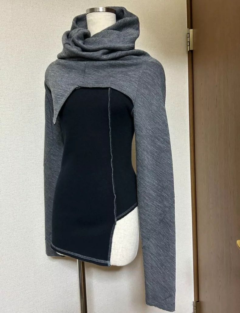 Other Comme Des Garcons Grey cropped knit on black knit Size S / US 4 / IT 40 - 3 Thumbnail