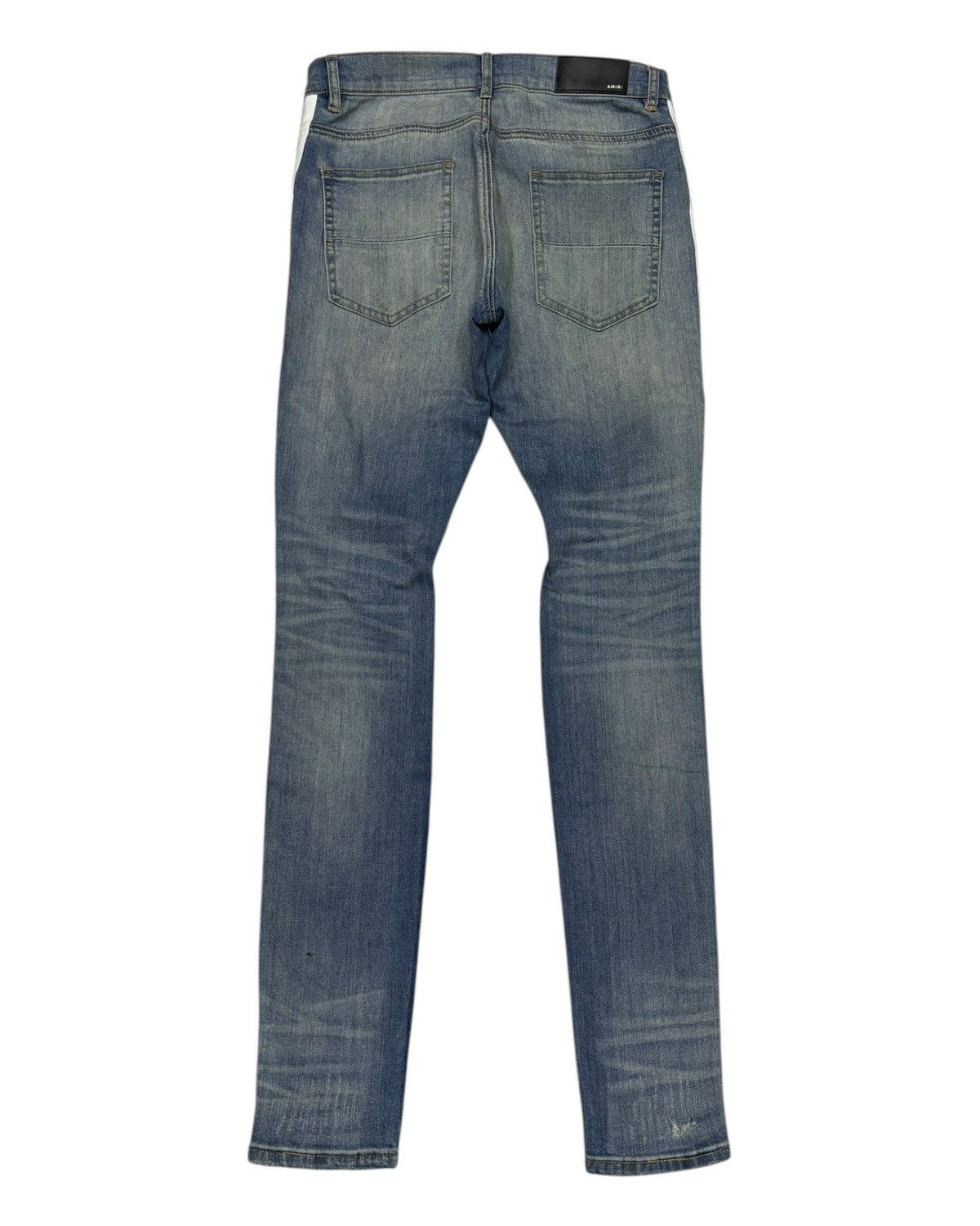 Amiri Amiri White Stripe Blue Denim Jeans Size US 32 / EU 48 - 8 Thumbnail