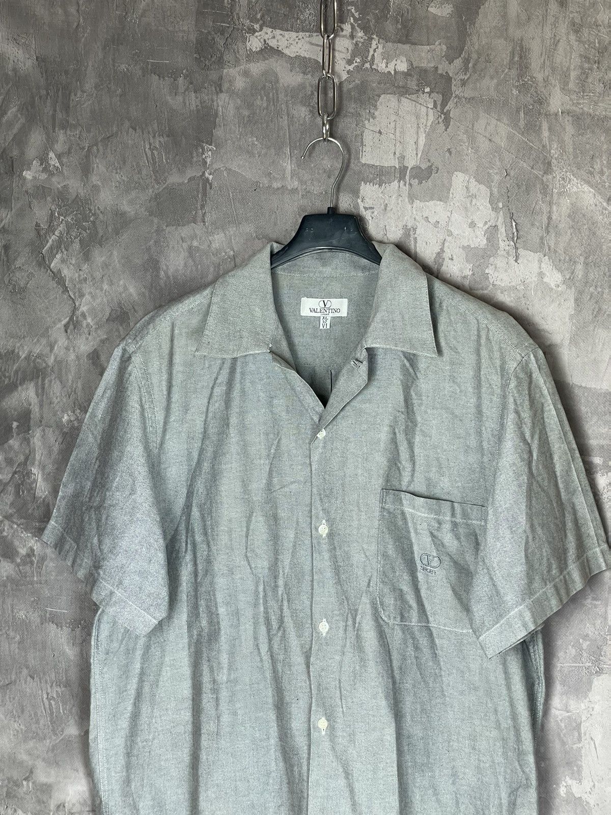 Valentino × Vintage Vintage 90s Valentino Checkered Luxury Short Sleeve Shirt Size US XL / EU 56 / 4 - 2 Thumbnail