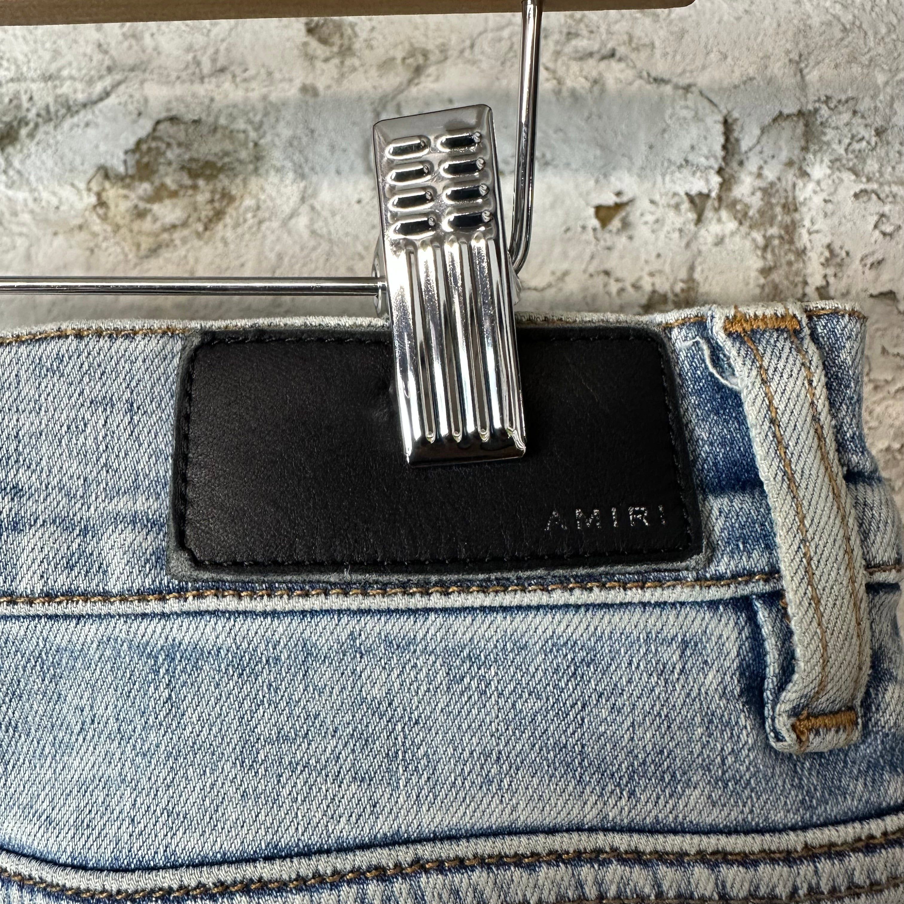 Amiri Amiri Knee Rip Washed Blue Shotgun Denim Jeans Sz 34 Size US 34 / EU 50 - 4 Thumbnail