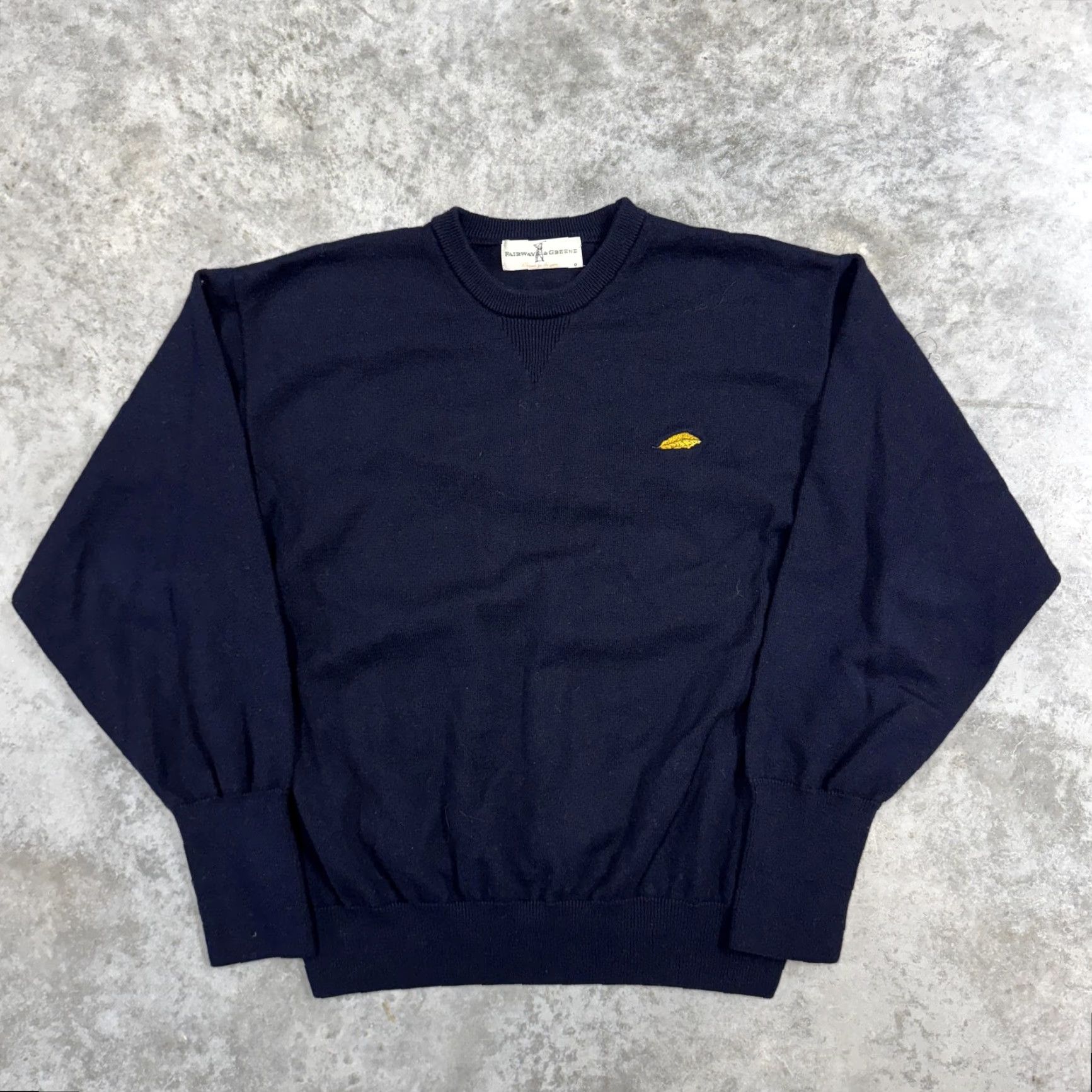 Vintage Fairway & Greene Sweater Mens M Blue Crewneck Knit Pullover Leaf Logo Knit Style Solid Embroidered Logo Vintage 90s Football? Size US M / EU 48-50 / 2 - 2 Thumbnail