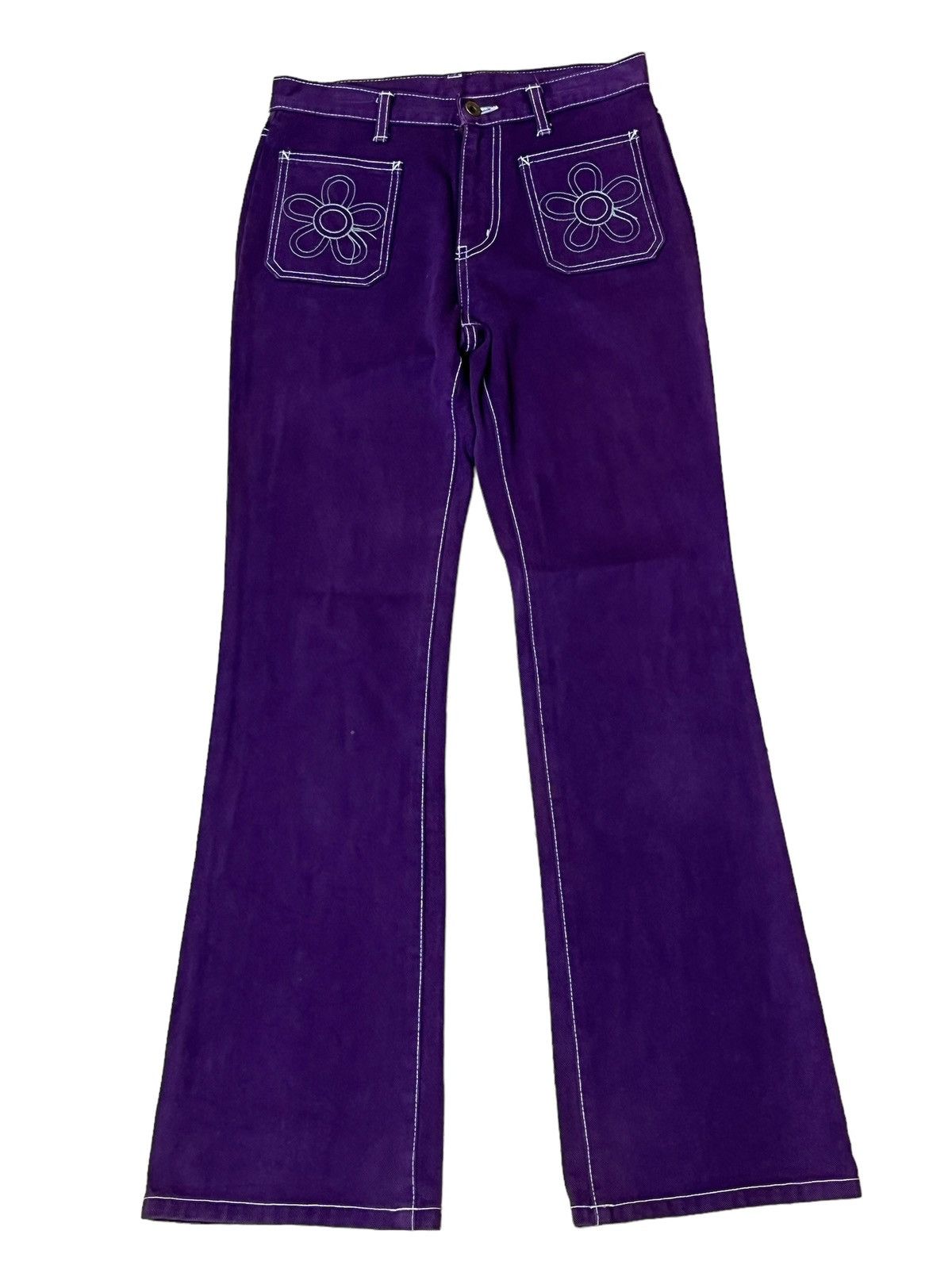 Japanese Brand VINTAGE JAPANESE NUVE PURPLE BUSHPANT FLARE DENIM Size US 29 - 1 Thumbnail