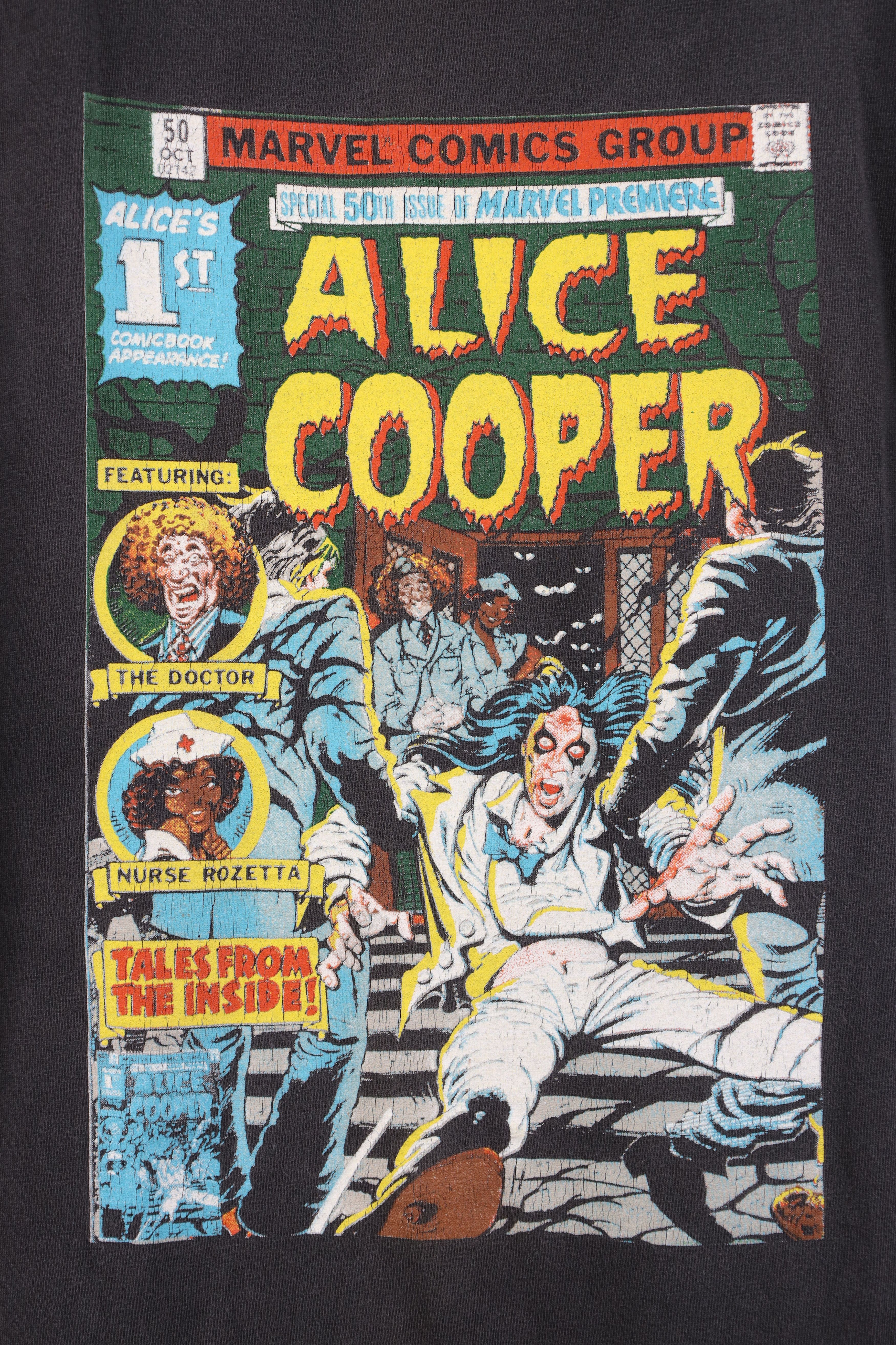 Vintage Vintage 90s Marvel Comics Cooper Band Tour T-Shirt Black Size US L / EU 52-54 / 3 - 4 Thumbnail
