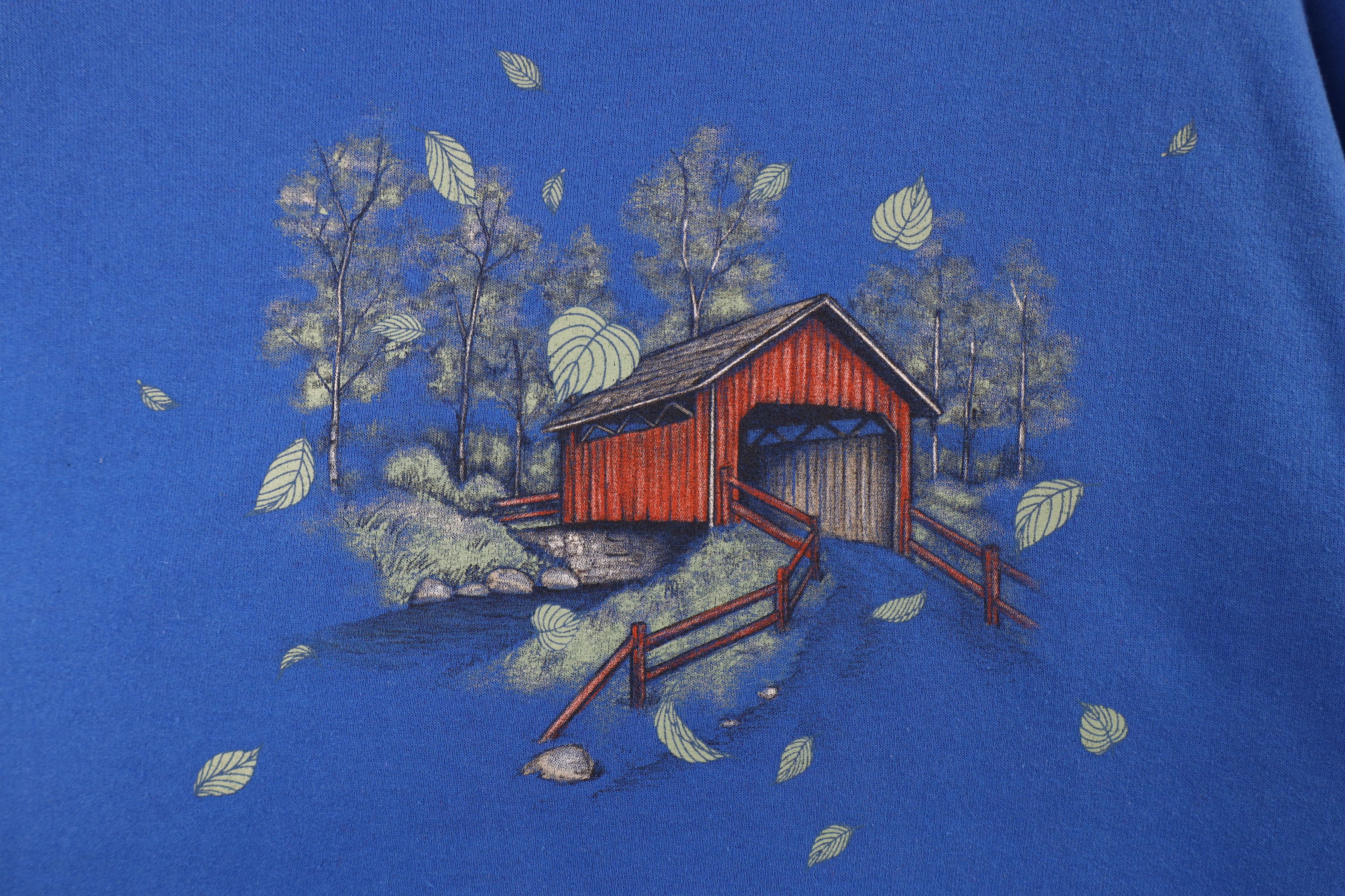 Vintage Vintage 90s Country Farm Road Nature Crewneck Sweatshirt Size M / US 6-8 / IT 42-44 - 4 Thumbnail
