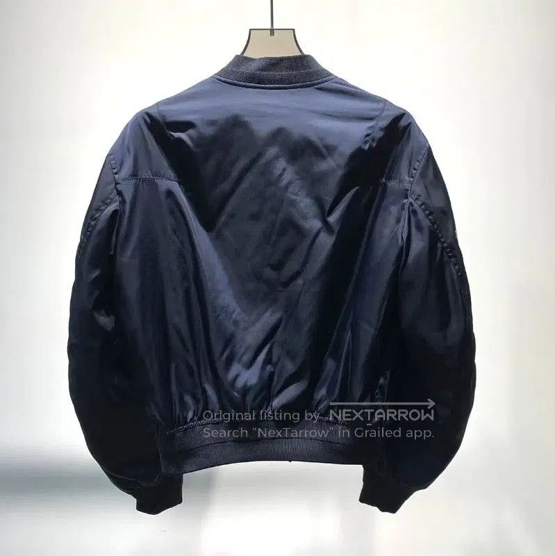 Dior Dior Navy Silk Bomber Jacket with Floral Embroidery . Size US M / EU 48-50 / 2 - 5 Thumbnail