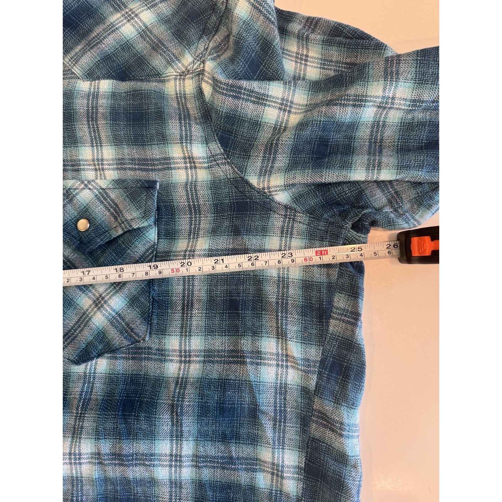 Wrangler Wrangler Wrancher Shirt Mens XL Blue Plaid Flannel Western Size US XL / EU 56 / 4 - 6 Thumbnail