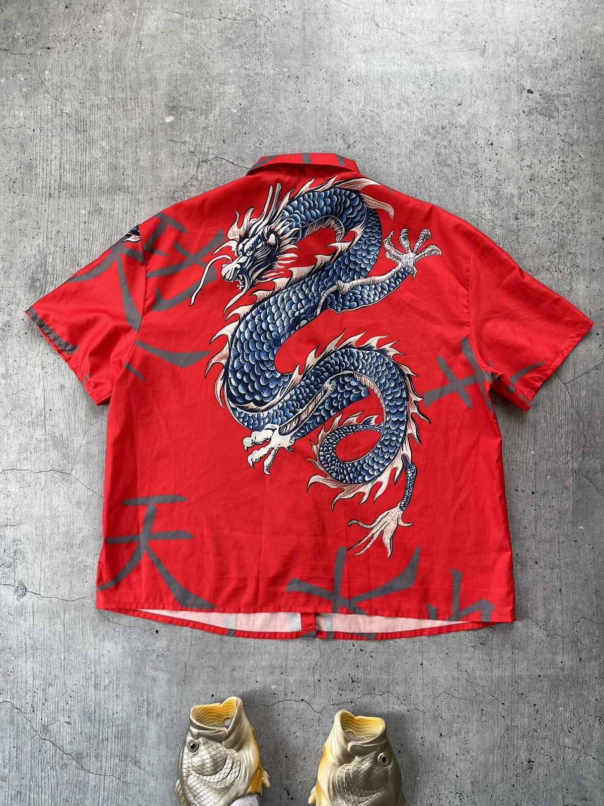 Japanese Brand × Vintage 1990s RETRO JAPAN DRAGON SHIRT Size US M / EU 48-50 / 2 - 6 Thumbnail