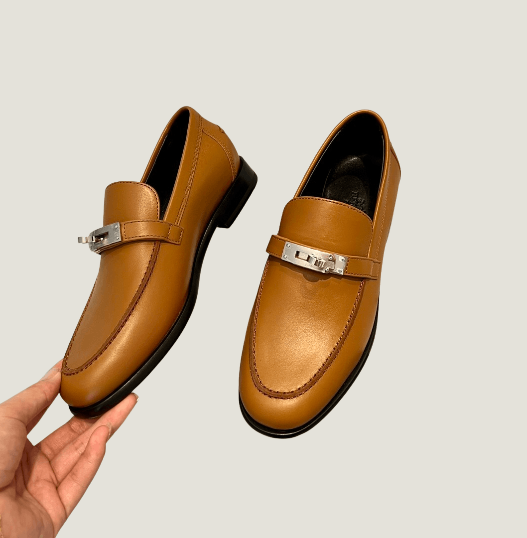 Hermes Hermes Destin Naturel Leather Kelly Buckle Loafers Size US 8 / IT 38 - 3 Thumbnail