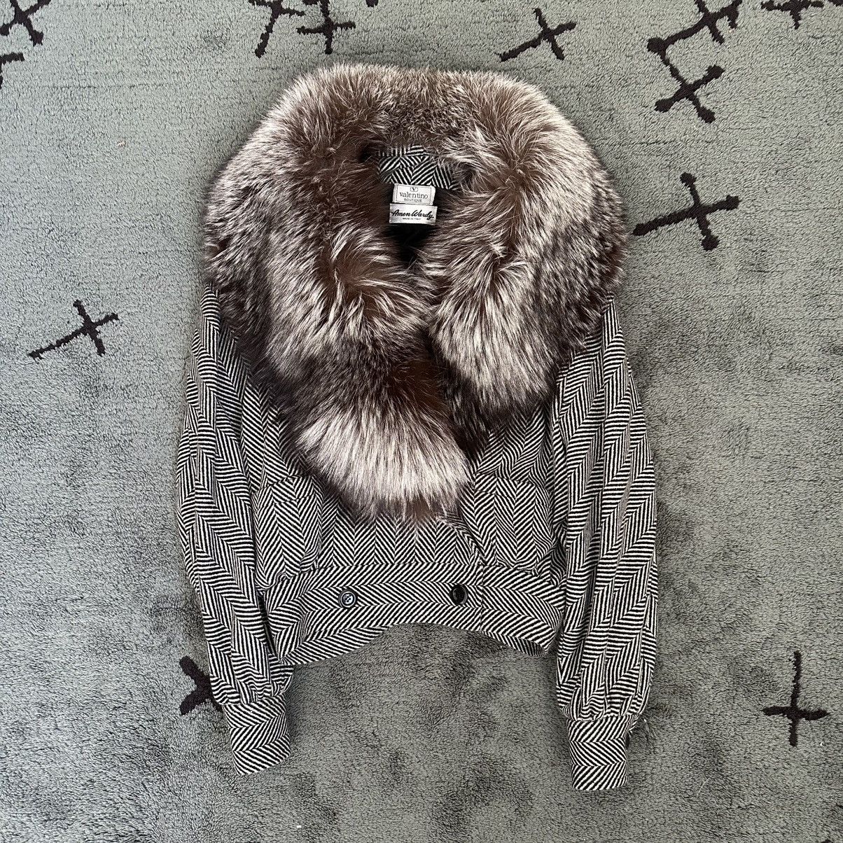 Valentino Archive Valentino Fall 1992 Fur Bomber Jacket Size S / US 4 / IT 40 - 1 Thumbnail