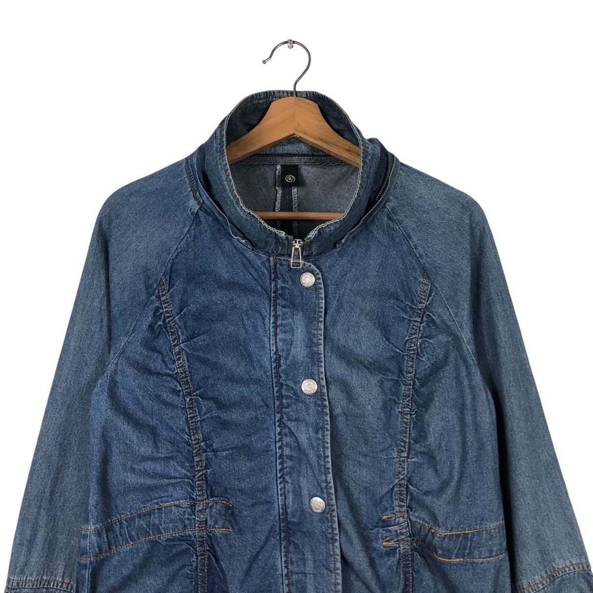 Japanese Brand 📌Vintage Biker Denim Jacket Unknown Japan Issey Miyake Size US M / EU 48-50 / 2 - 4 Thumbnail