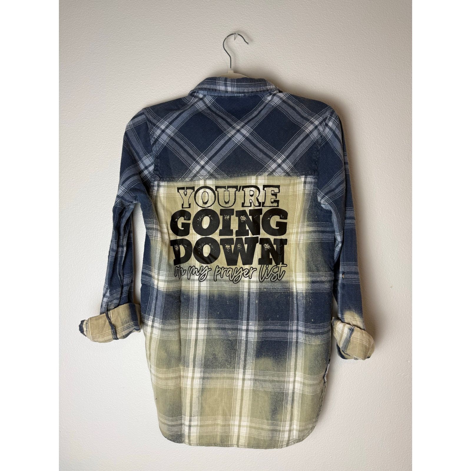 Passport Bleached shirt, YOU'RE GOING DOWN ON MY PRAYER LIST Sz L Size L / US 10 / IT 46 - 4 Thumbnail