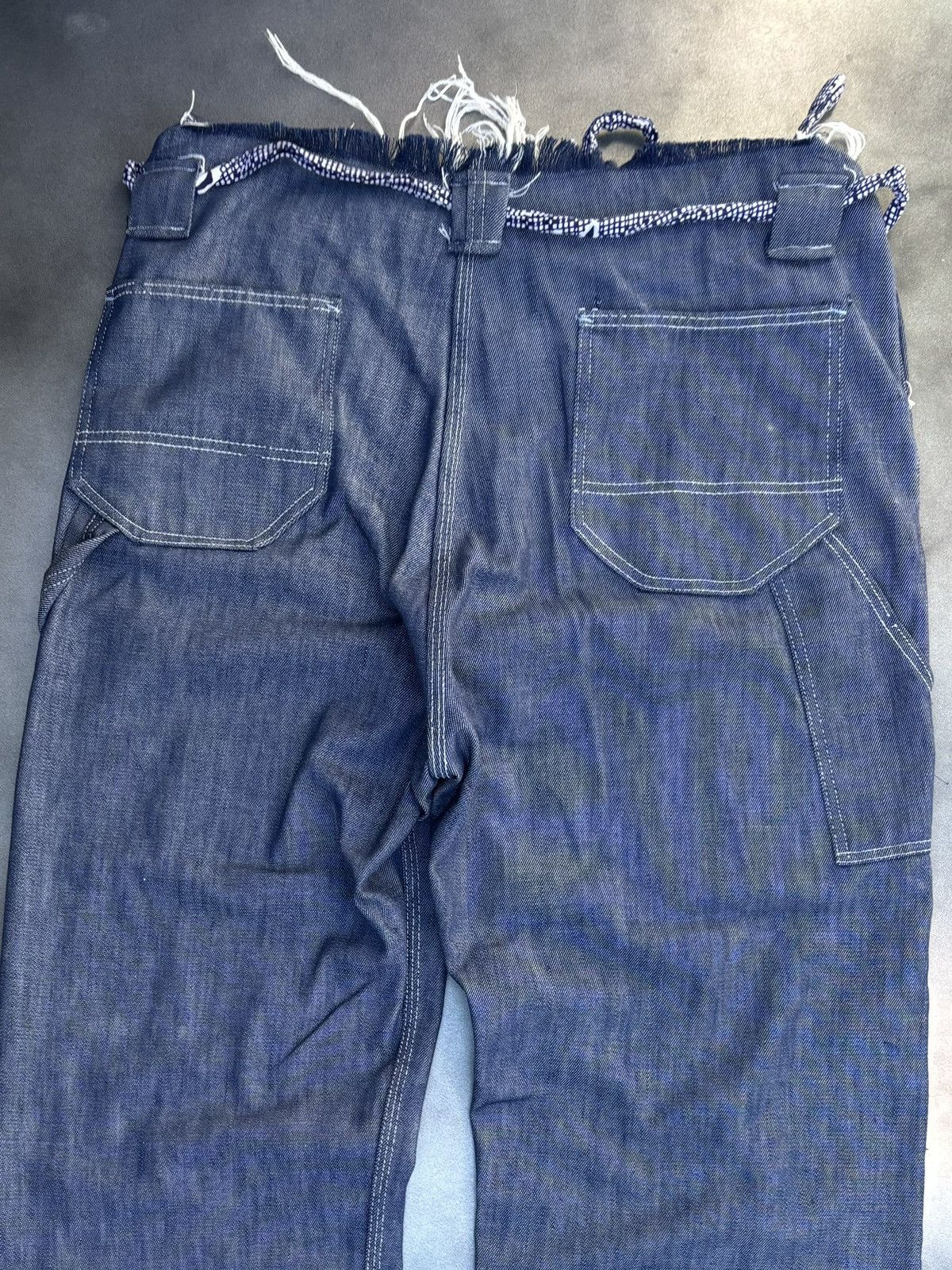 Oshkosh × Sears × Vintage Vintage Dark Denim 60s 70s Baggy Long Loose Heel Drag USA Size US 34 / EU 50 - 4 Thumbnail